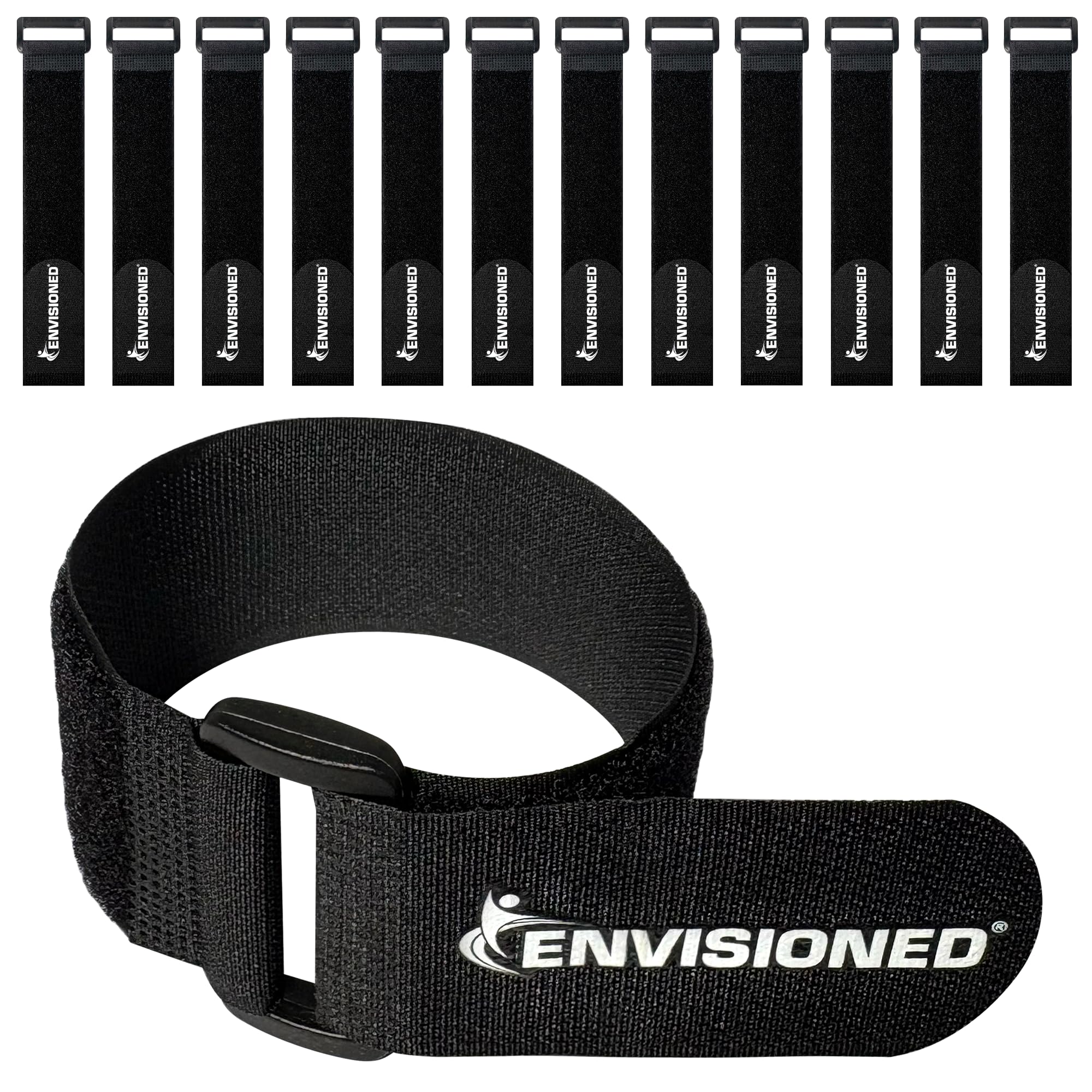 ENVISIONED Reusable Cinch Straps 2" x 40" - 6 Pack, Multipur -10 ENVISIONED Reusable Cinch Straps 2" x 40" - 6 Pack, Multipur -10