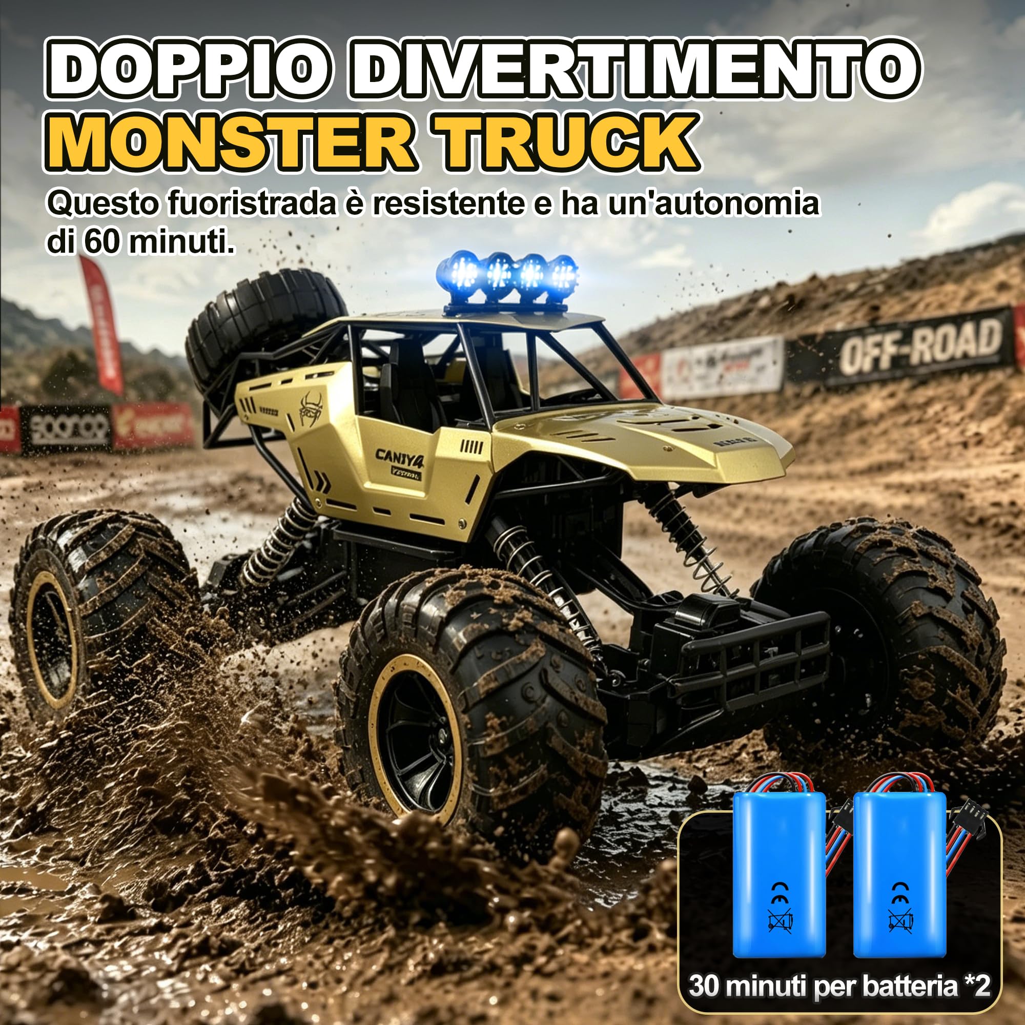 Jiakora Macchina Telecomandata per bambini, 1:12 Monster Truck Giocattolo