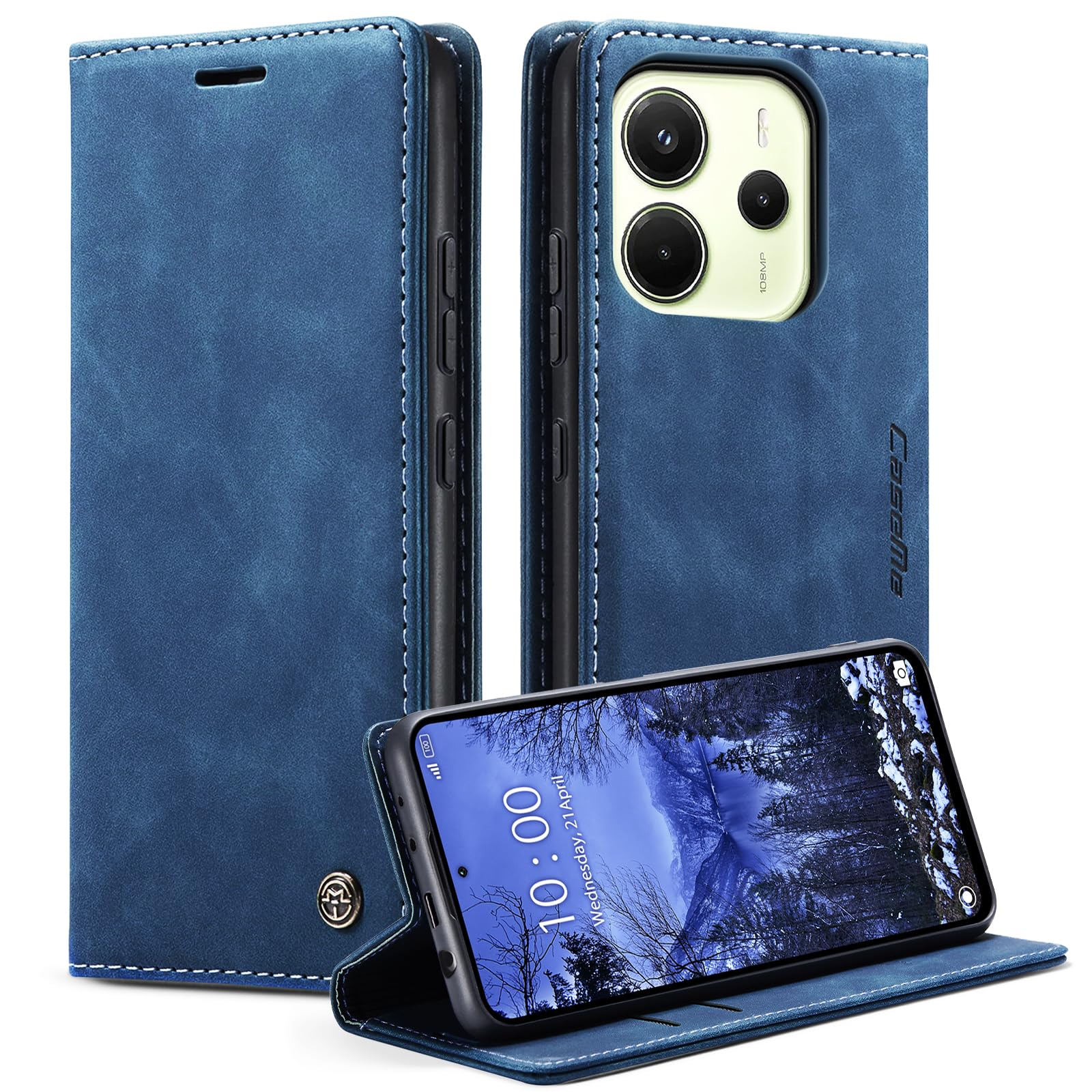 Monweicz Cover Compatibile con Xiaomi Redmi Note 14 4G, Custodia Portafoglio con Slot per Scheda, Protezione Completa Premium in Pelle PU, Flip Libro Magnetica Xiaomi Redmi Note 14 4G, Blu