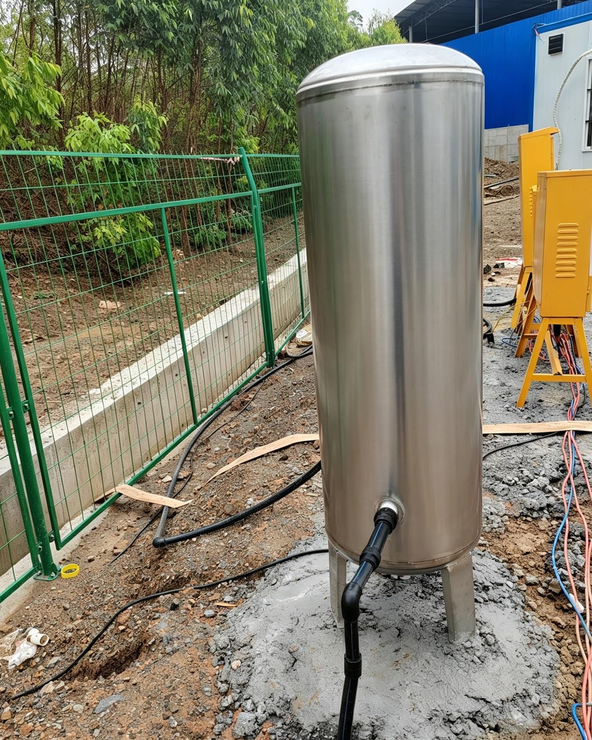Vaso di Espansione Serbatoio Verticale d'Acqua in Pressione, Contenitore Senza Torre a Saldatura Ispessita con Valvola di Sicurezza, Sistemi Idrici Domestici, Agricoli(135x50cm(250L/66gal))