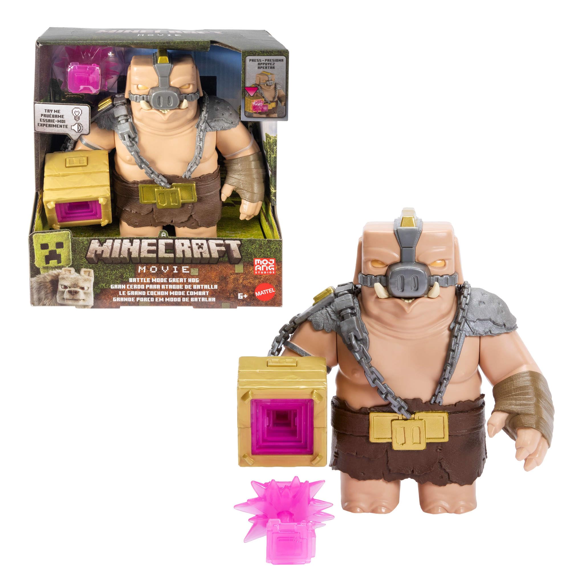 Mattel Minecraft Movie Toy, Battle Mode Great Hog Action Figure