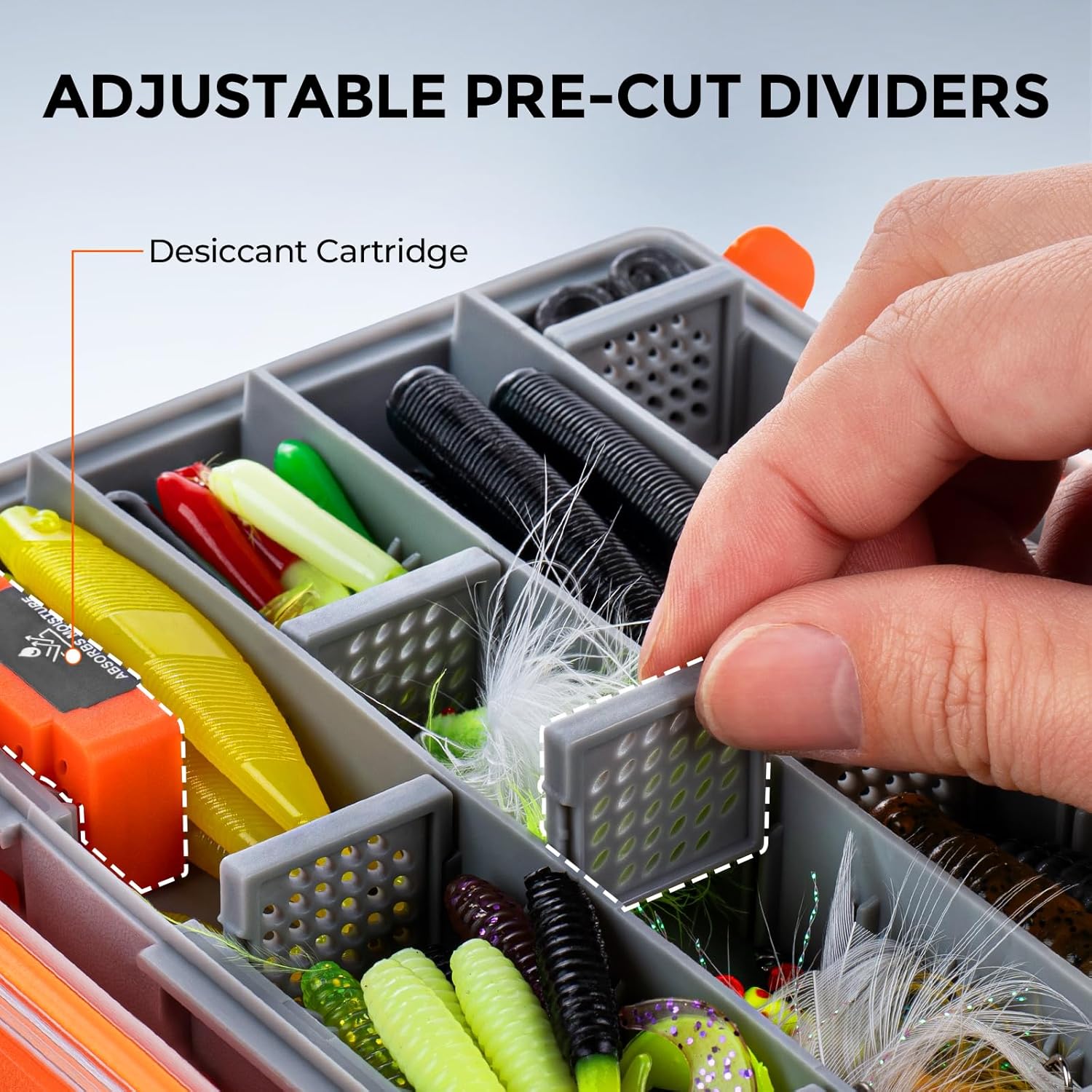 KastKing HyperSeal 3500 Double-Sided Waterproof Fishing Tackle Box – Adjustable Dividers, EVA Foam Jig Storage, Lure & Terminal Tackle Organizer,2 Pack
