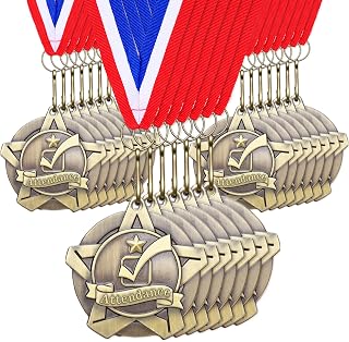Quelay 30 Pcs 2 Inches Award Medals Bulk Medals Bulk with Neck Ribbons Metal Trophy Award Prize Gift for Tournaments, Competitions, Party, Kids and Adults
