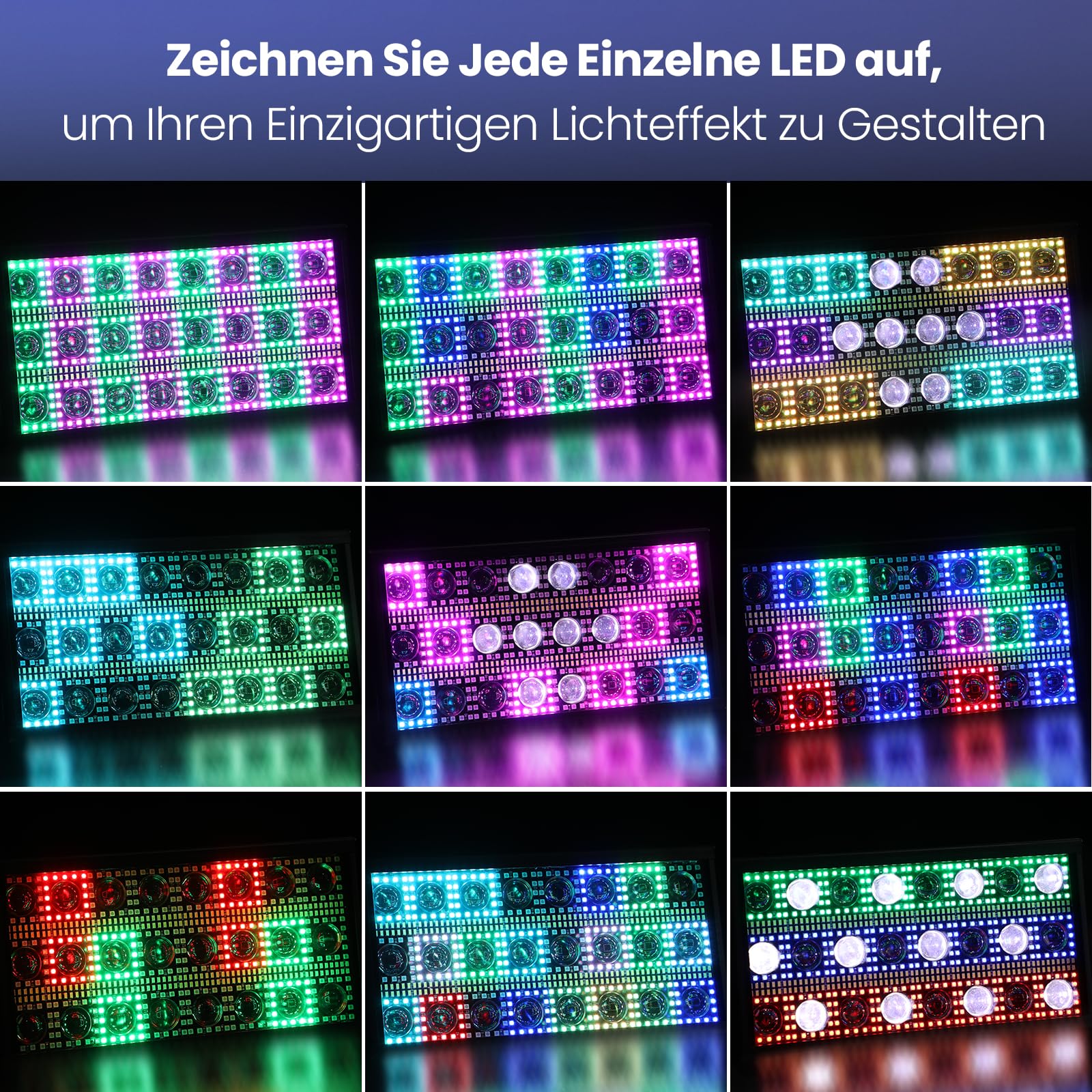 BETOPPER 300W Strobe Beam Effektstrahler Wallwasher Bühnenlicht LED Bar 2P | 4 IN 1 RGBW Stroboskoplicht DMX Controller Bühnenbeleuchtung für Live-Events, Bars, Disco, Weihnachten, Halloween, Hochzeit