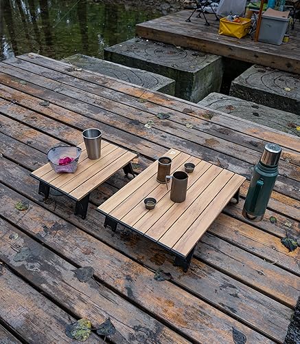 Miniatura 5 de iClimb 1 mini mesa plegable y 1 paquete de silla plegable baja, ultraligero y compacto para adultos solteros al aire libre mochileros camping
