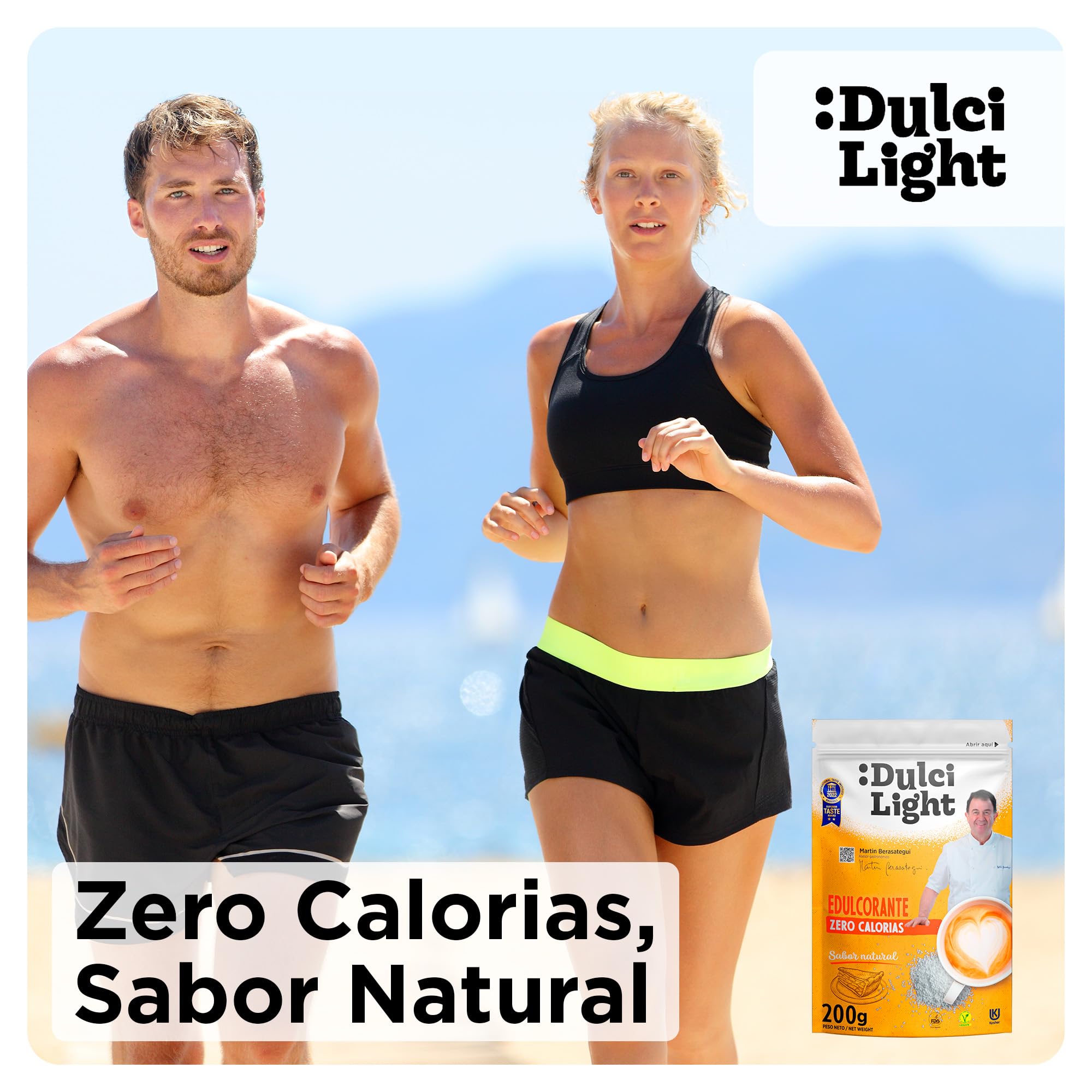 Dulcilight Edulcorante Sucralosa Zero Doypack 200 gr Sabor Natural Granulado con Fibra Vegetal Keto