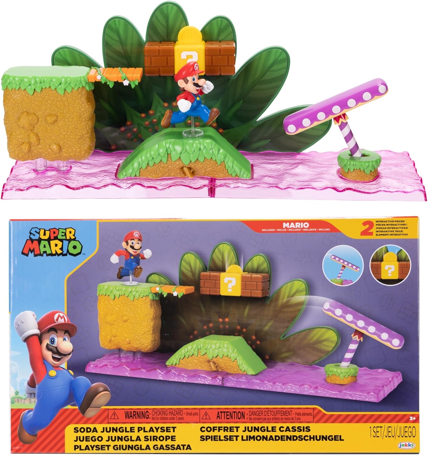 Nintendo Super Soda Jungle Playset Includes 2.5-Inch Mario Figure. Ages 3+ (Officially Licensed)