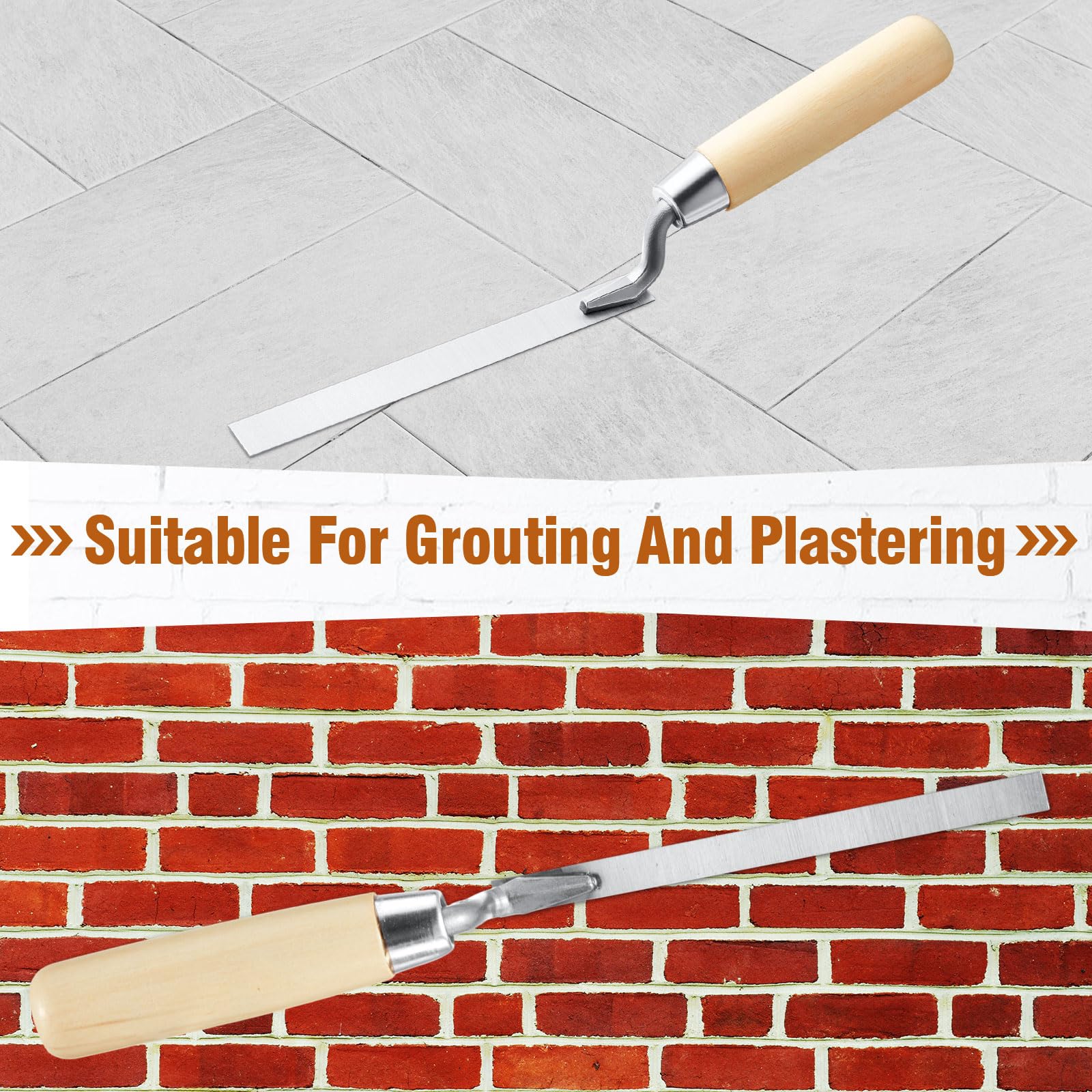 3 Pcs Pointer Trowel, 6-3/4" by 1/4", 3/8", 1/2",Wood Handle — Amazon image 5