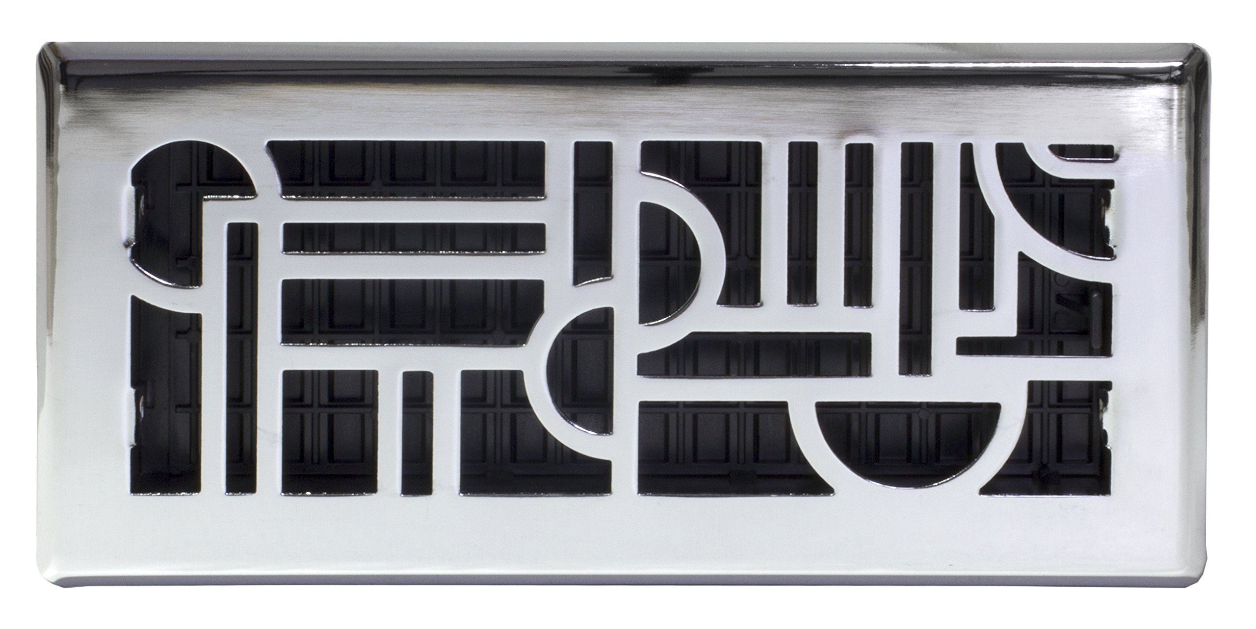 Décor Grates ADH410-C Art Deco Floor Register, Chrome, 4x10, Chrome Finish - Image 3