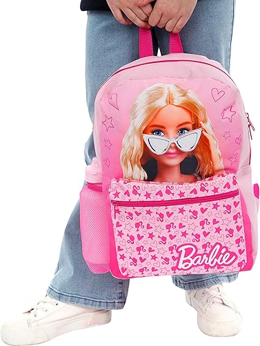 Miniatura 4 de Barbie Juego de mochila de 4 piezas Juego de mochila escolar para niñas Mochila para niñas, bolsa de almuerzo, botella de agua y estuche para