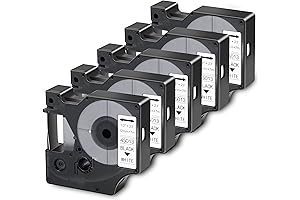 DYMO Label Maker 160 Tape Refills: 5-Pack Label Tape Replacement for DYMO D1 Labels