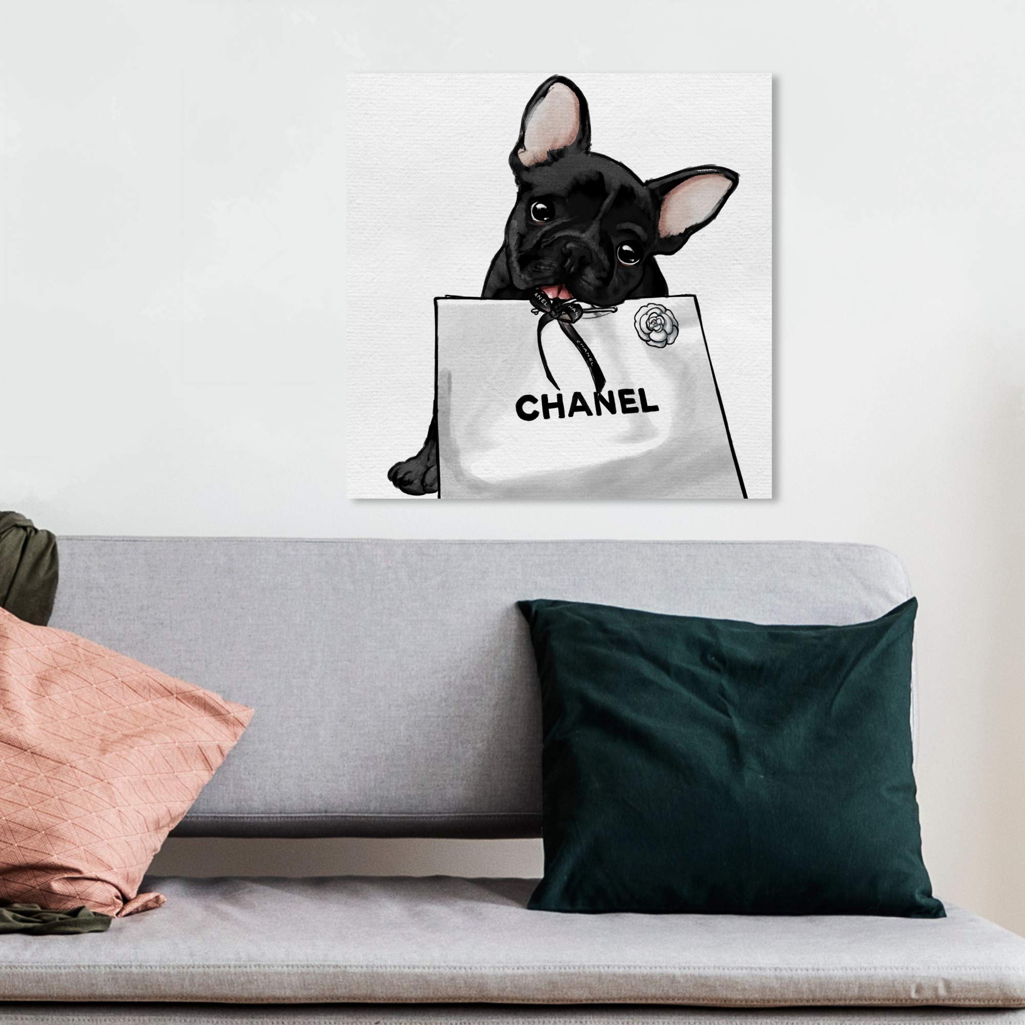 Amazon.com: Oliver Gal 'Frenchie Glam White Bag' The Dogs and