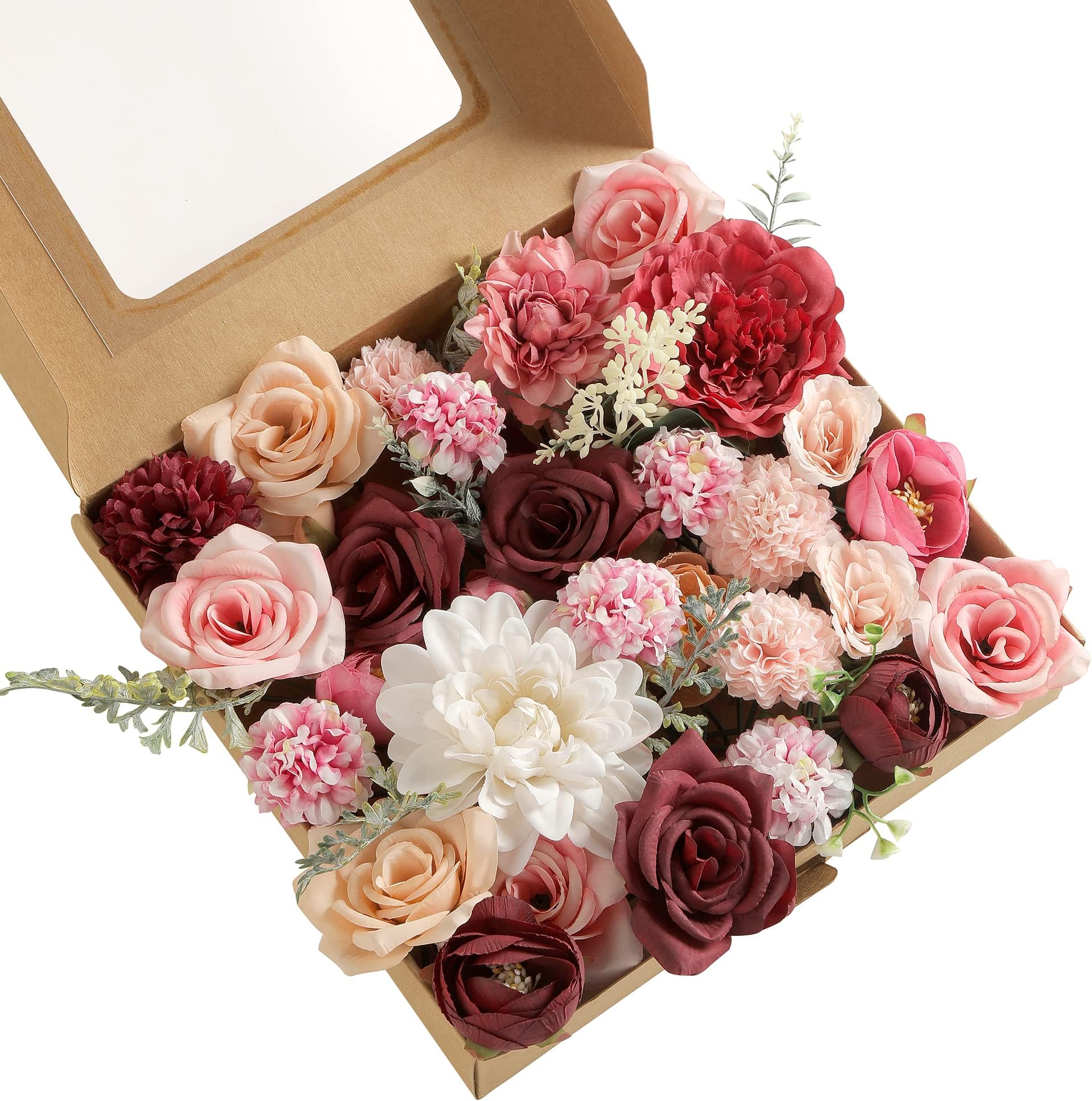Artificial Flowers Combo, Fake Flowers for DIY Tables Centerpieces Baby Shower Bridal Shower Wedding Bouquet Arrangements Party Candle Holder Cake Decor Flower Home Decorations