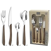Amefa - Eclat Nature - Set di posate in acciaio inox da 16 pezzi con manico in ABS
