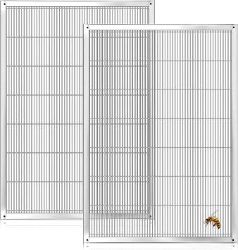 Metal Queen Excluder for 8 Frame Beehive, Queen Bee Excluder Beekeeping Supplies, Heavy-Duty Galvanized Steel Beehive Tool, 2 Pack