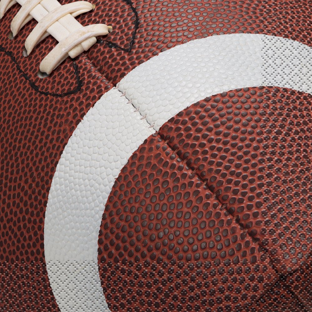 Football Party Napkins, 16ct, Brown/White