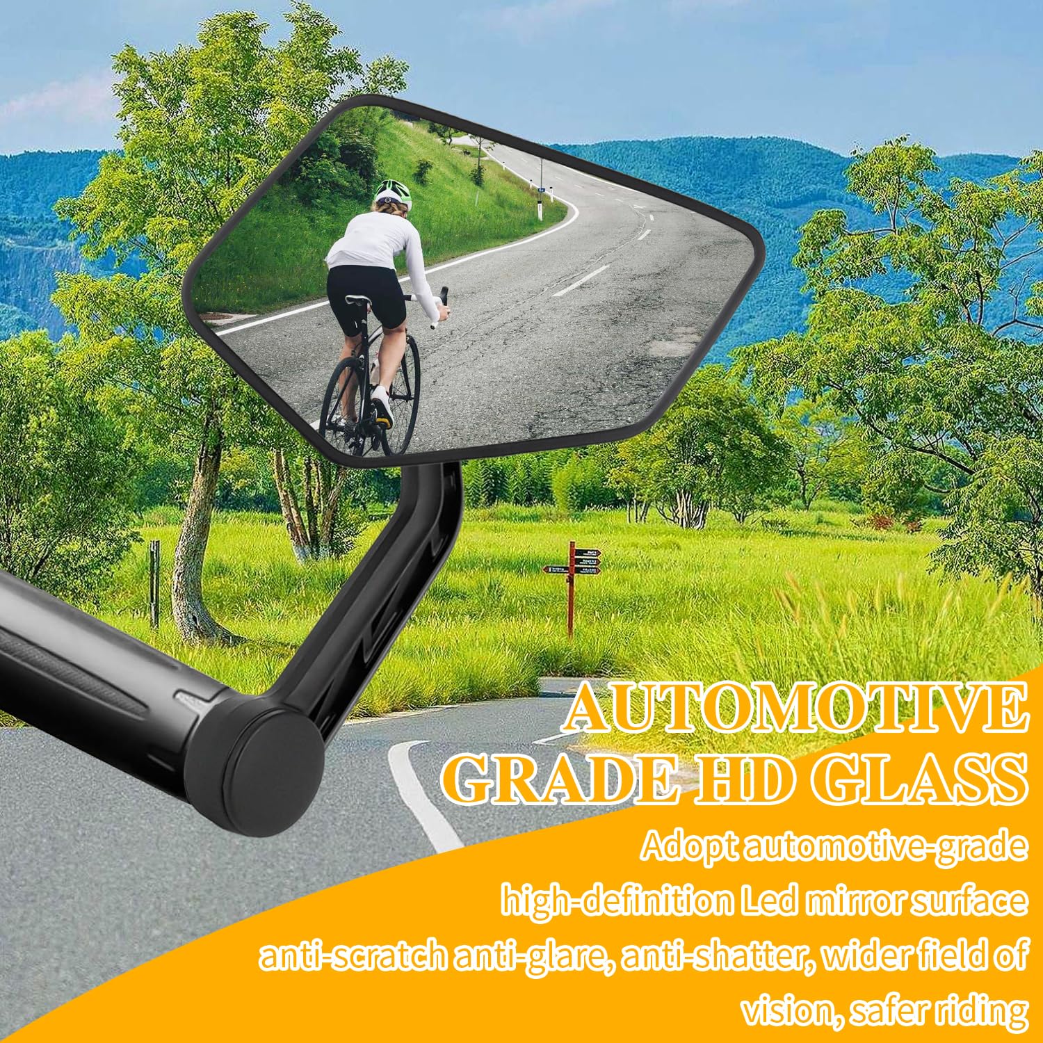 2 Espejos Retrovisores Para Bicicleta 360° Giratorios - HD Gran Angular, Fácil Instalación, Para Manillar 18-22mm, Bici Eléctrica Y Scooter