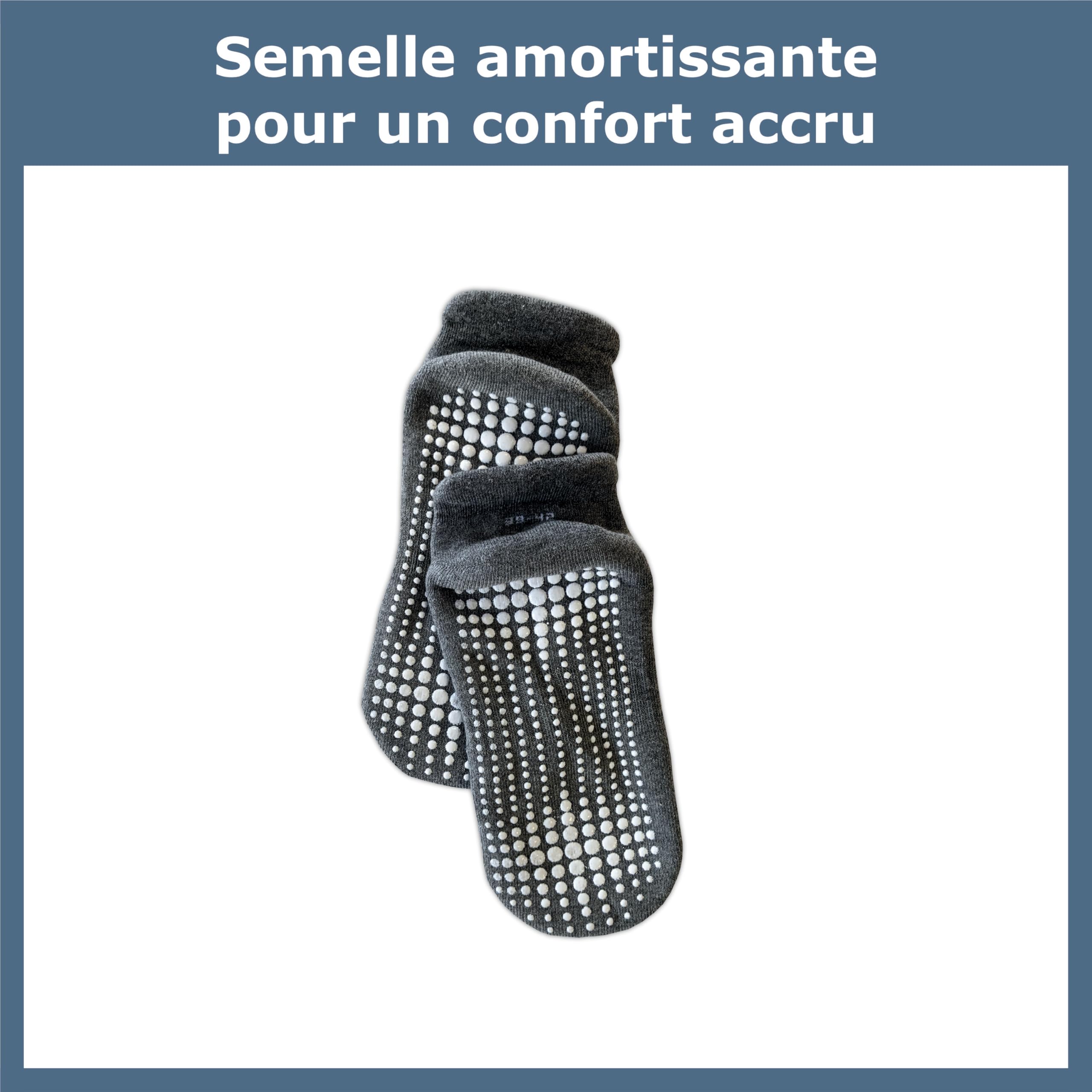 GAWILO Chaussettes antidérapantes femme (3 paires) | Chaussettes stoppeuses sans couture avec picots | Pilates & yoga