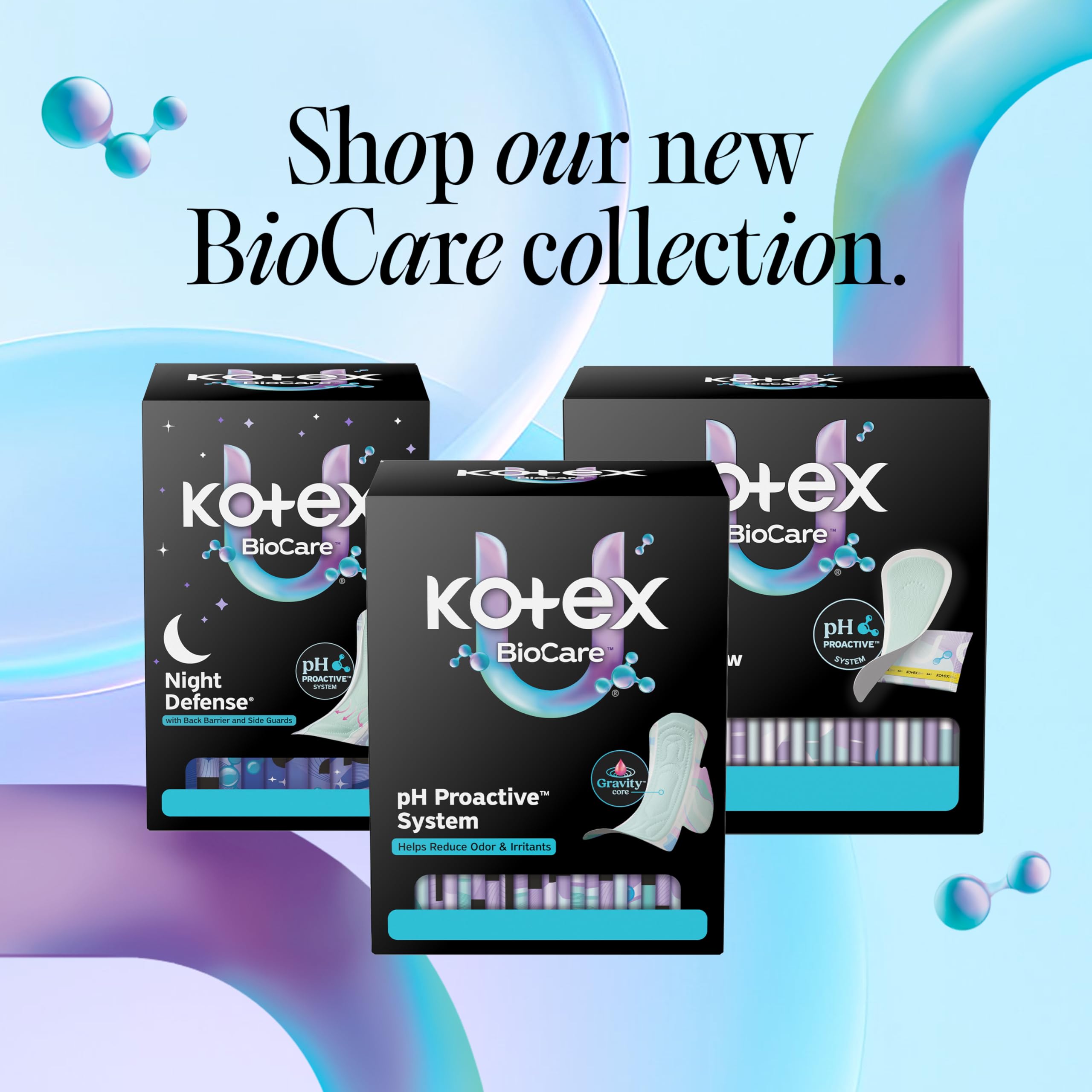 Kotex BioCare Ultra Thin Overnight Pads with Wings, Heavy Absorbency, 20 Count (Packaging May Vary)