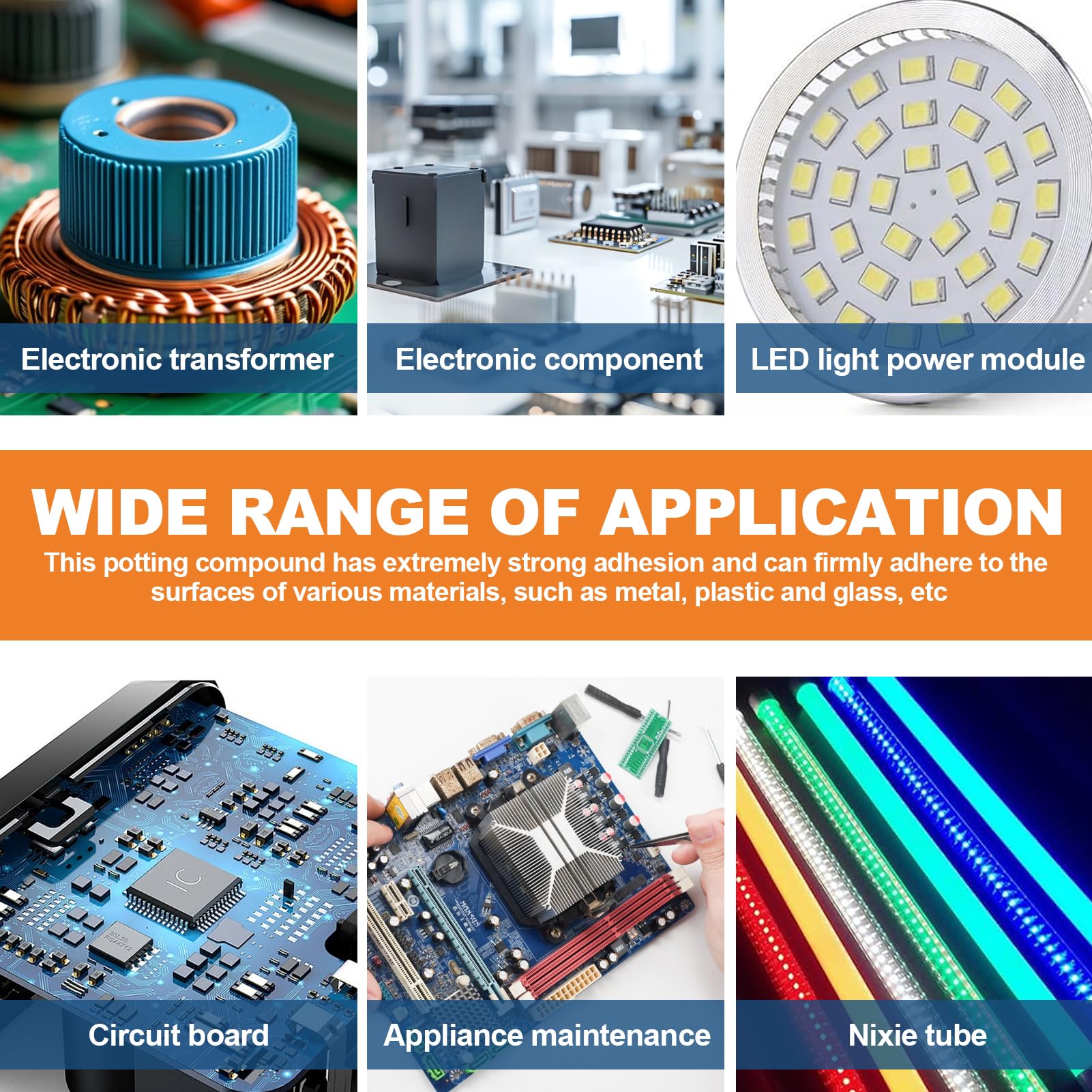 Allony Gel Isolante Elettrico, Sigillante Impermeabile Trasparente, Colla per Incapsulamento Elettrica per Scatole di Derivazione/Schede Elettroniche/Elettrodomestici