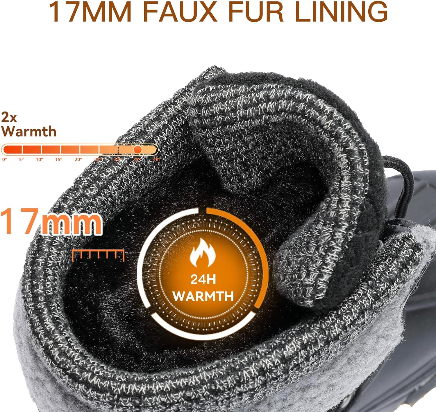 Womens Winter Snow Boots Duck Waterproof Boots for Women Warm Cozy Mid Calf Booties for Cold Weather - Image 5