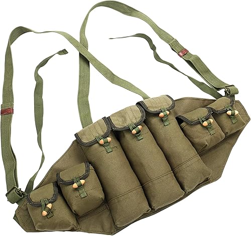 Miniatura 4 de PanbooX Tipo militar chino 56 AK Chest Rig Magazine bolsa munición Bandolier lona verde 7 bolsillos