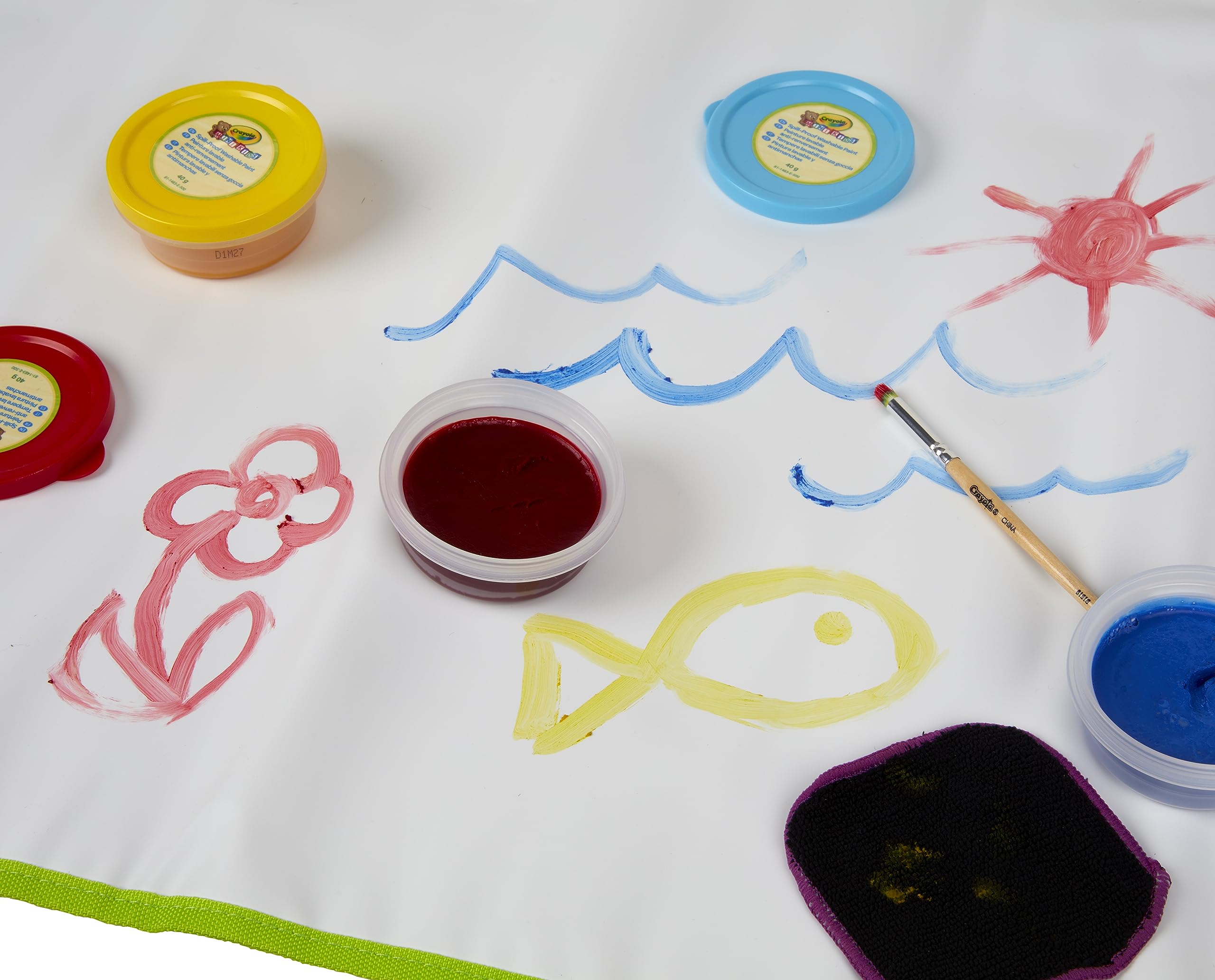CRAYOLA Mini Kids - Mata do malowania i przemalowywania, Maxi powierzchnia wielokrotnego użytku do malowania zmywalnymi temperami, wiek 36 miesięcy, dla 3-latków, 81-1528