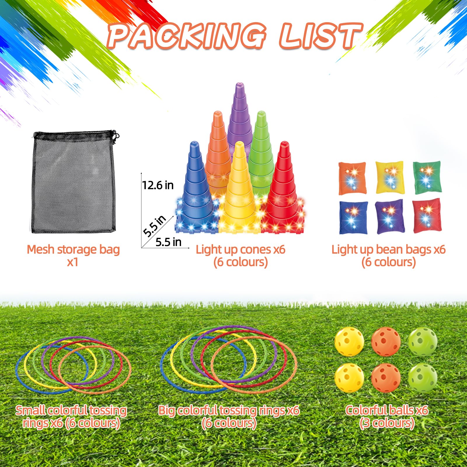 Ysityum Light Up Throwing Games, Children's Party Ring Toss Game, Varied Gameplay, Outdoor, Bean Bag Toss, Garden Games - Image 2