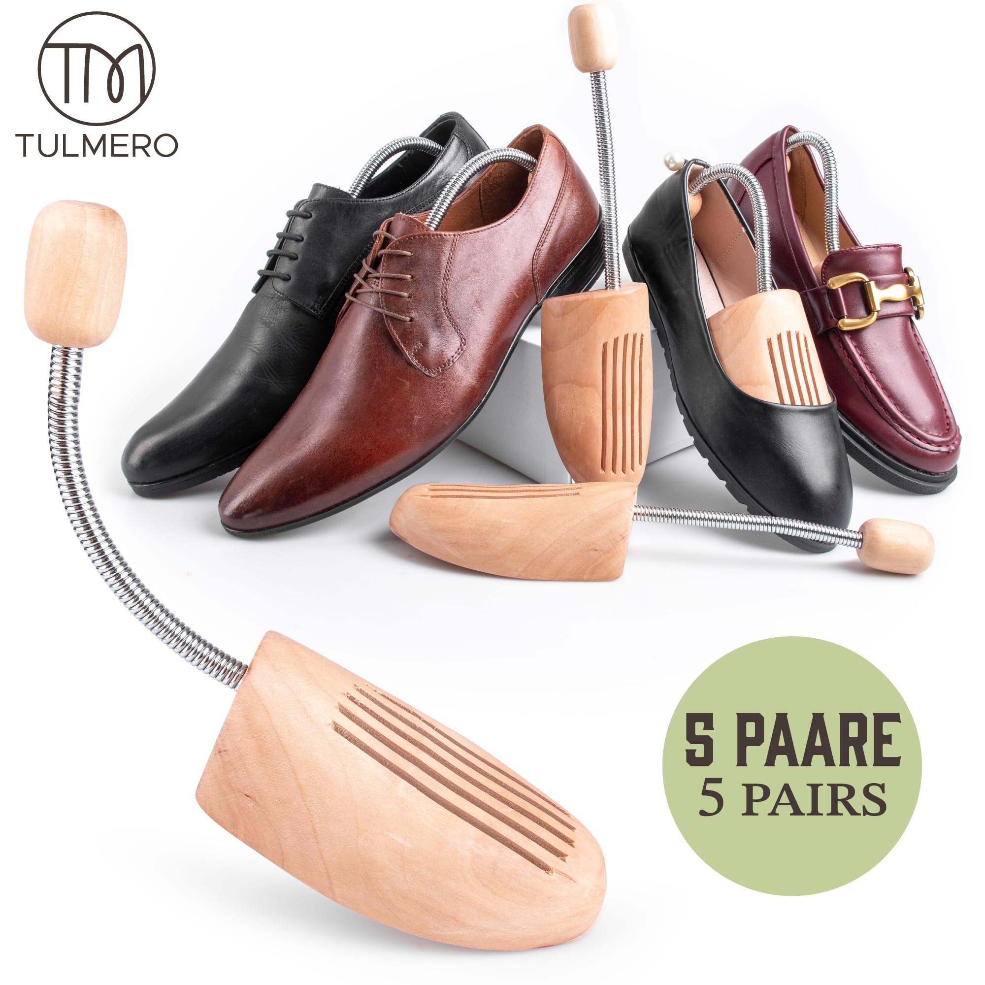 Tendicascarpe da uomo e da donna, in legno di pino per scarpe e stivali, 2 pezzi - Tenditori in legno traspirante con doppia molla per una perfetta forma e freschezza
