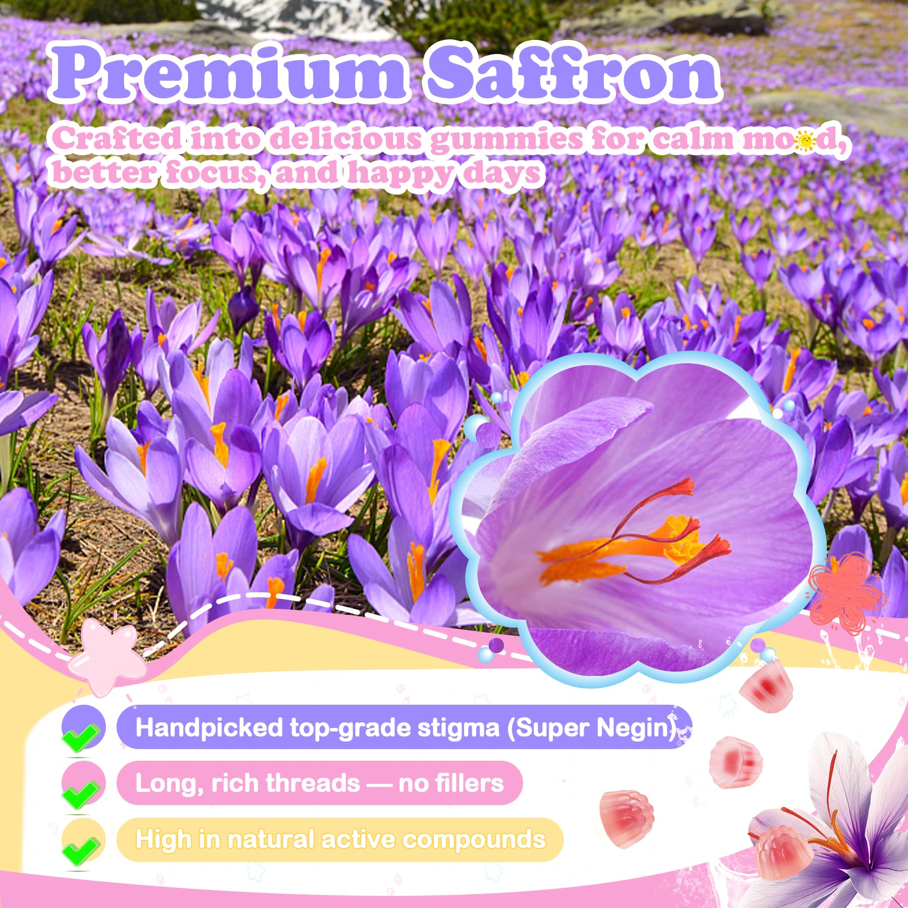 Saffron Gummies for Kids, Magnesium for Sleep Gummies, Calm Mood Gummies — Amazon image 7