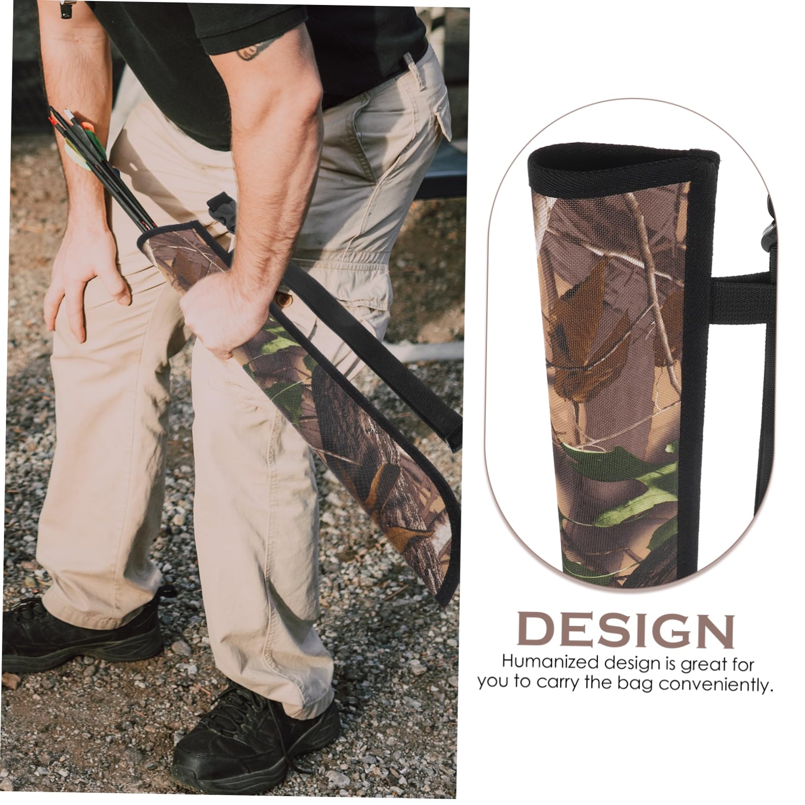 ARTSEWPLY 1Set Youth Arrow Holder Durable Reusable Bag for Outdoor Practice Hunting Made From Lightweight Washable for Teens Camouflage Design
