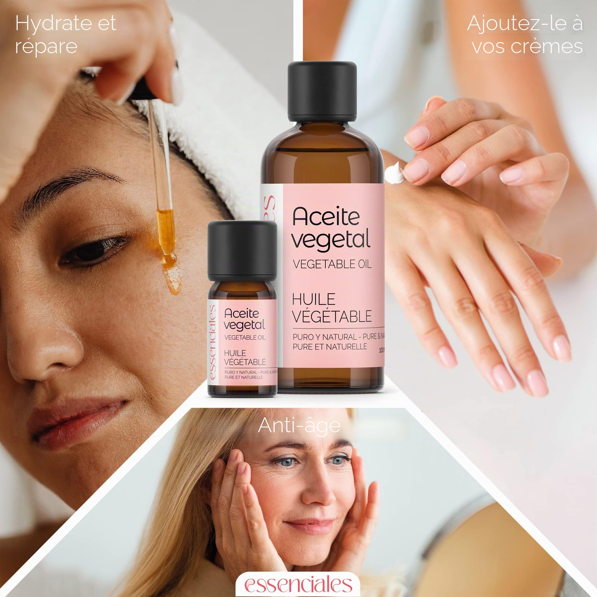 Huile végétale de Rose musquée 100% pure 1 L - Rosa canina - Soin visage, corps et cheveux