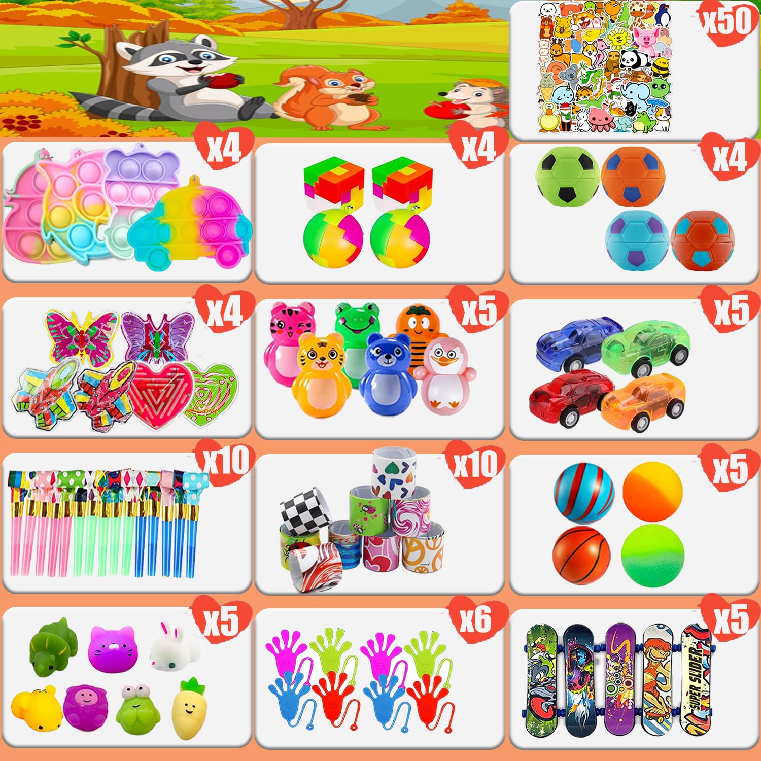 117 Pcs Party Favors for Kids, Treasure Box Toys for Classroom, Prizes Box Toys Classroom, Goodie Bags Stuffer Pinata Fillers, Treasure Chest Toys
