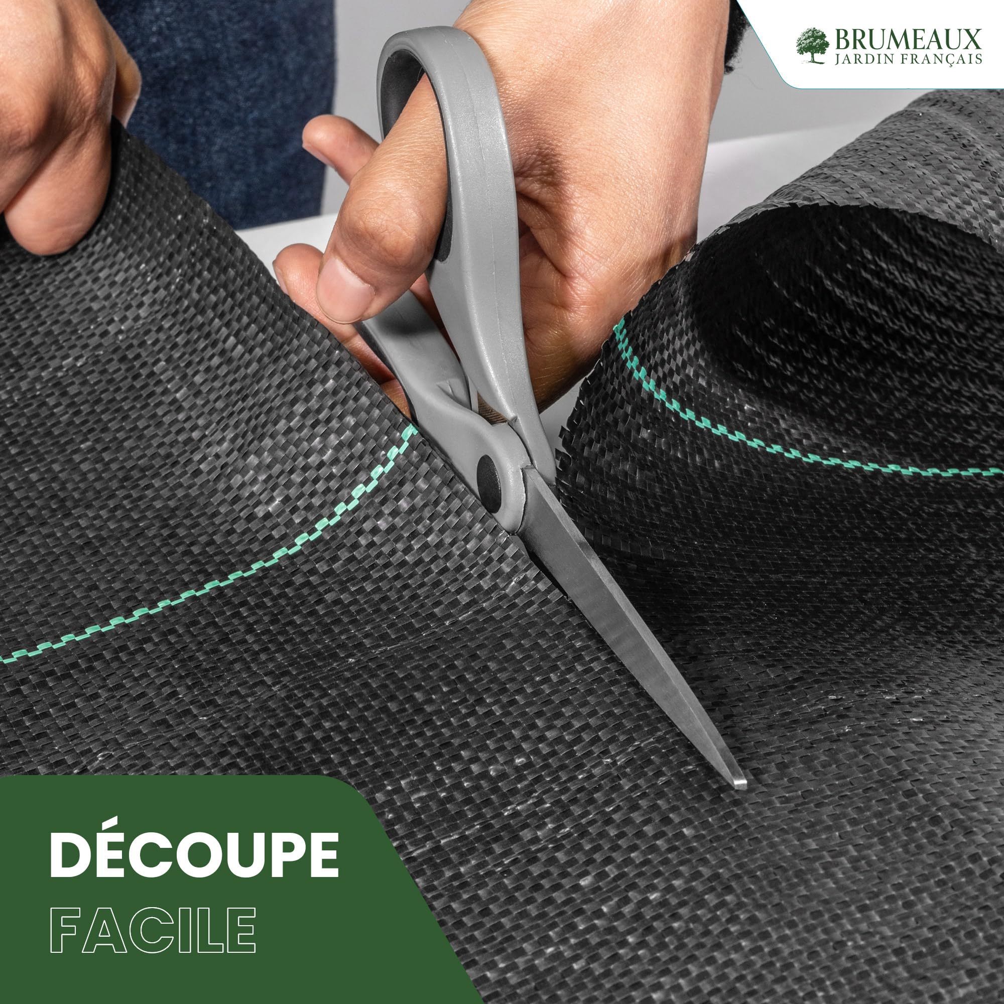 SKYLANTERN Toile de Paillage 130g/m² très épais - Geotextile Anti Repousse Gravier 50m x 1m (50m2) pour Terrasses et Allées - Bache Desherbant Anti Mauvaise Herbe 130g - Toiles de paillage Géotextile