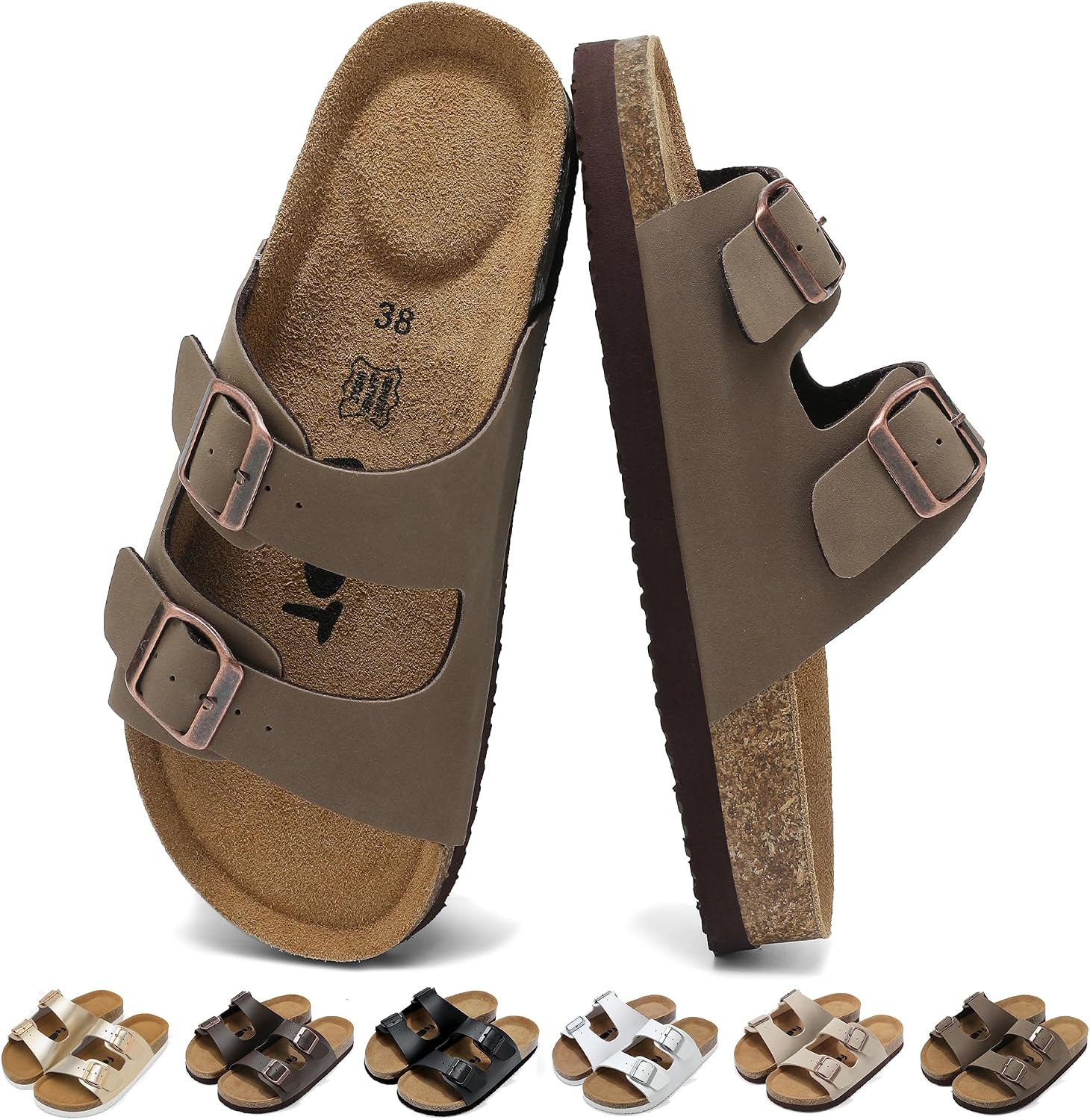 Sandales et Mules pour Femme Homme avec Boucles Réglable 36-46EU