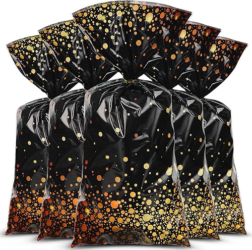 Miniatura 1 de 100 bolsas de plástico para fiestas, bolsas de regalo de celofán con 100 lazos dorados para Navidad, cumpleaños, jubilación, cóctel, boda, fiesta,