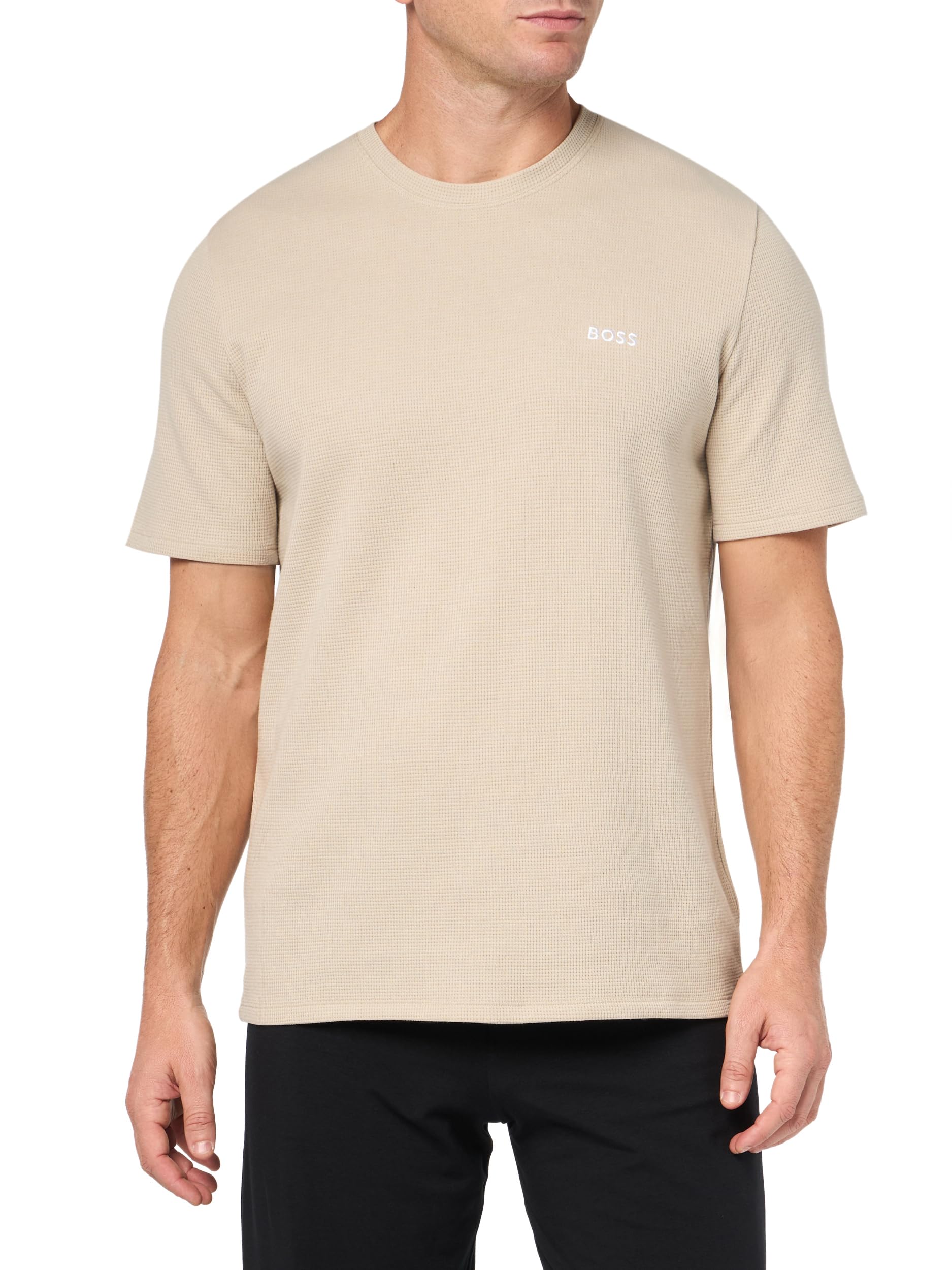 Men's Waffle Contrast Logo Short-Sleeve T-Shirt