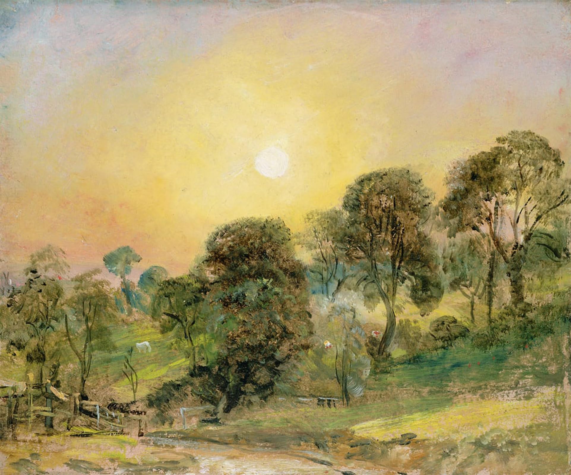 SERENDIPITP Vintage Wall Art Canvas Nordic Poster Canvas Print Picture Trees on Hampstead Heath At Sunset by John Constable Wall Art Poster for Home Decor 60x90cm