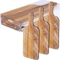Patelai 6-Pack Acacia Wood Cutting Boards with Handles - 15x7 Inch Chopping Boards for Kitchen, Charcuterie, DIY Engraving & Housewarming Gifts