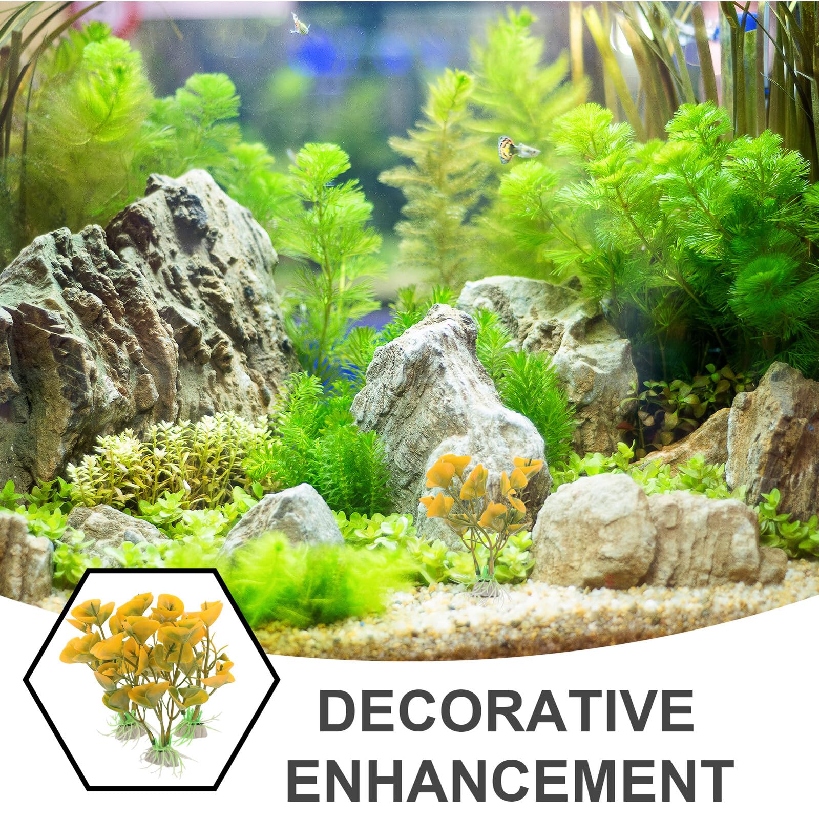 SEWACC Künstliche Aquarienpflanzen aus Kunststoff 50 Stück Realistische Wasserpflanzen Simulation für Süßwasser und Tisch Aquarien Langlebige Aquarium Dekoration