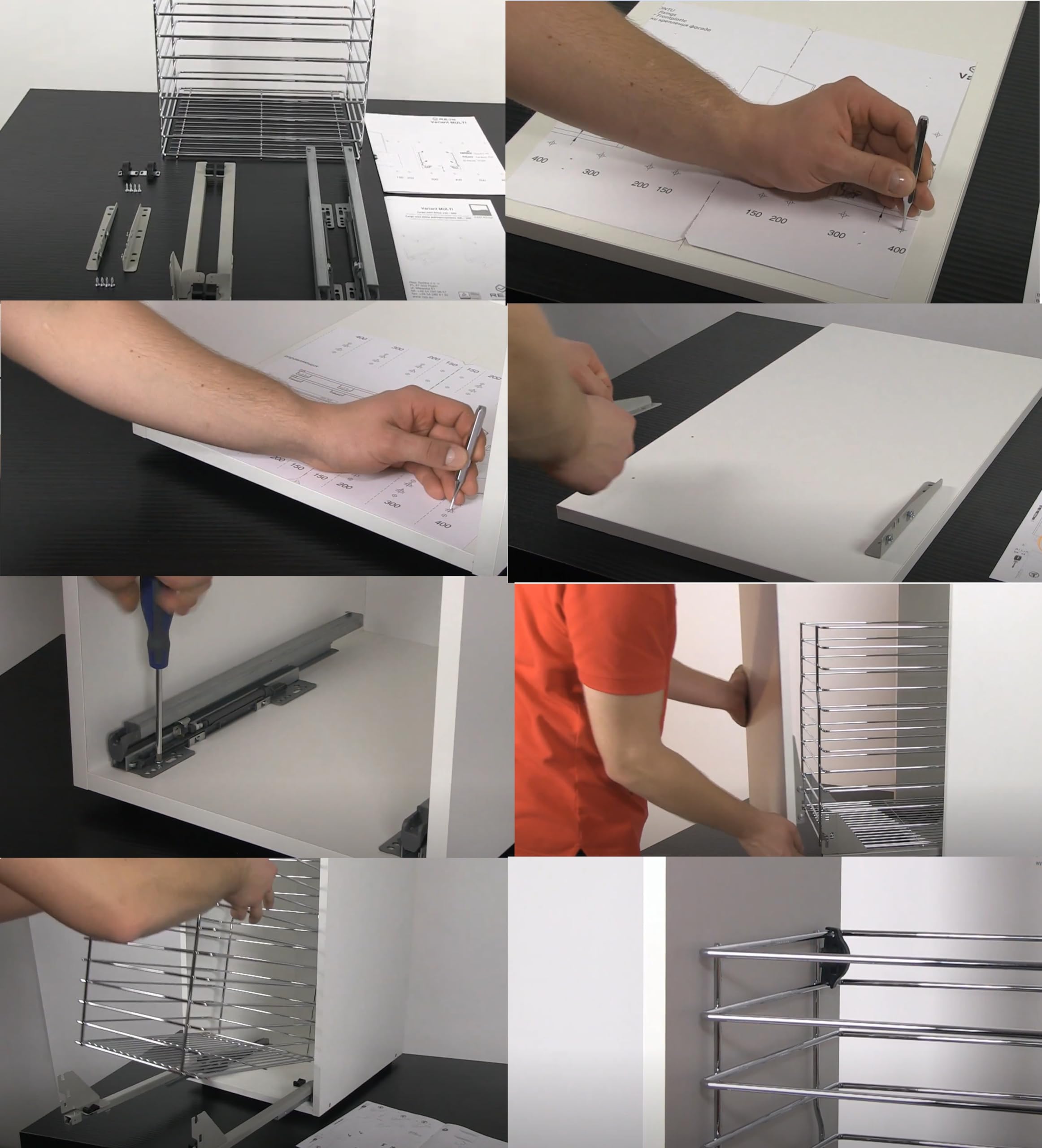 Schrankauszug Küche mit Bodenscheine Softclose [300mm] | Auszug Küchenschrank - 1 Etage | Unterschrankauszug Chrome | Vollauszug Bodenmontage | Küchenschrank Organizer Ausziehbar