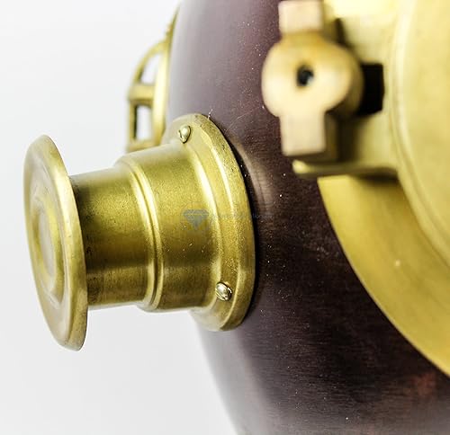 Miniatura 8 de Casco náutico de buceo | Casco decorativo de barco marítimo | Nagina International (18 pulgadas, marrón scutter)