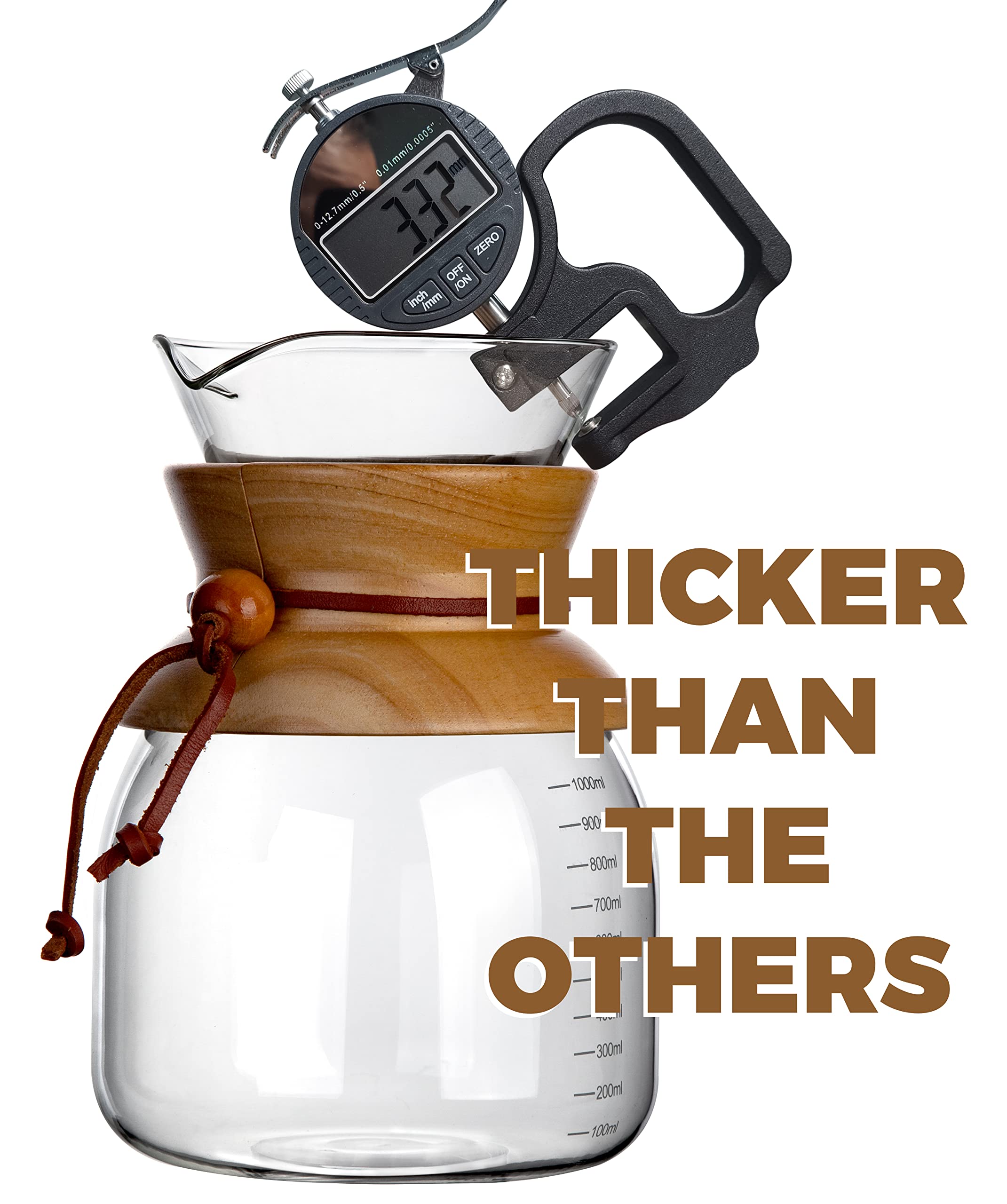 AGOGO Verter sobre vidrio cafetera gotero con filtros de metal, alta capacidad, 800-1000 ml (800 ml)