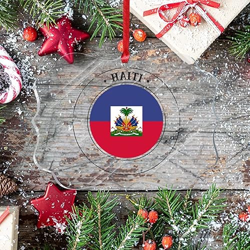 Vista 91 de Guatemala - Adornos acrílicos de Navidad, regalo de recuerdo de ciudad patriótica, adorno para árbol de Navidad, bandera nacional de Guatemala