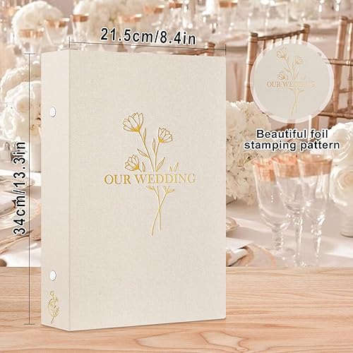 Vista 64 de Lanpn Álbum de fotos de boda de 4 x 6 pulgadas, 2 paquetes, cada paquete tiene capacidad para 50 imágenes, mini álbumes de fotos de lino con carga