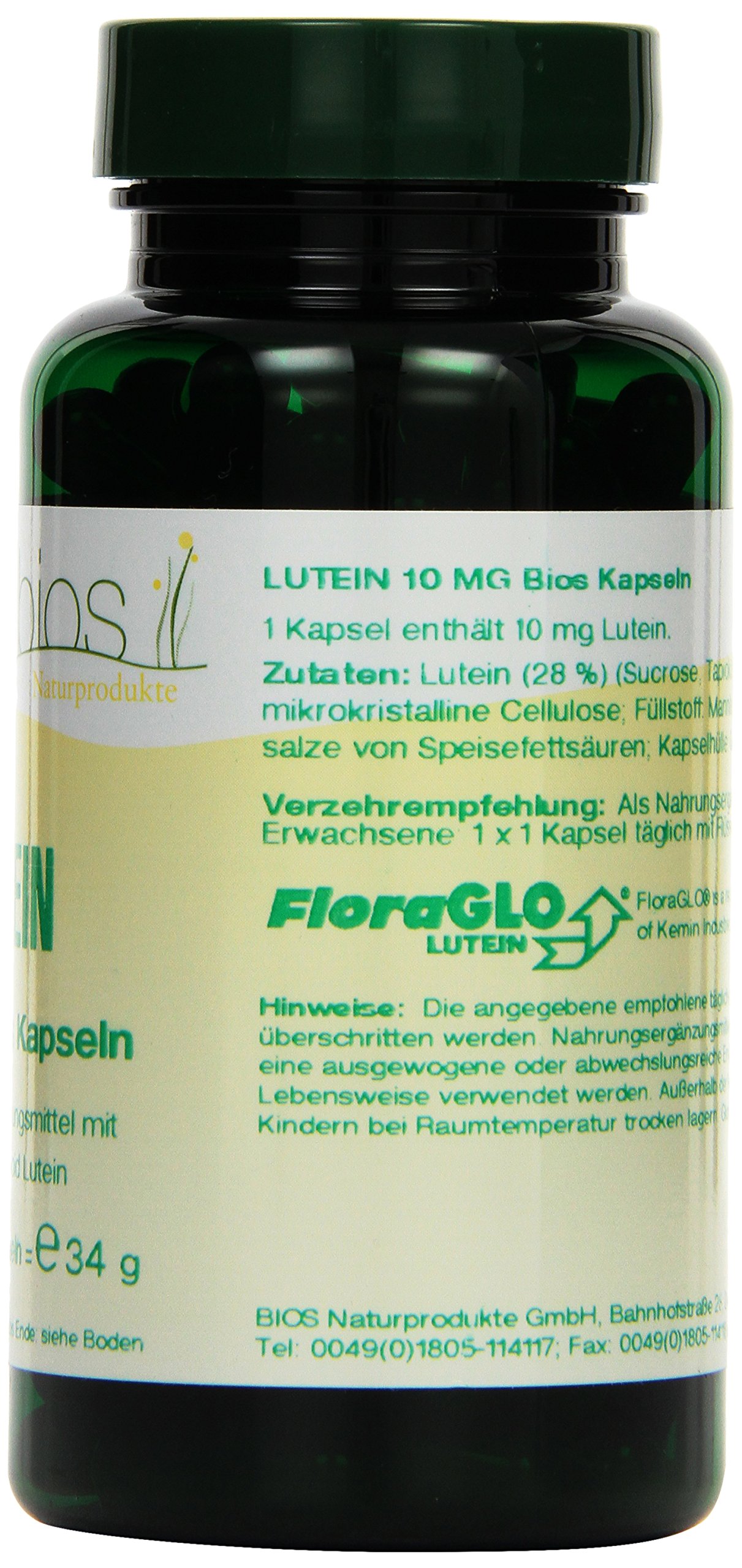 Bios Lutein 10 mg, 100 Kapseln, 1er Pack (1 x 34 g)