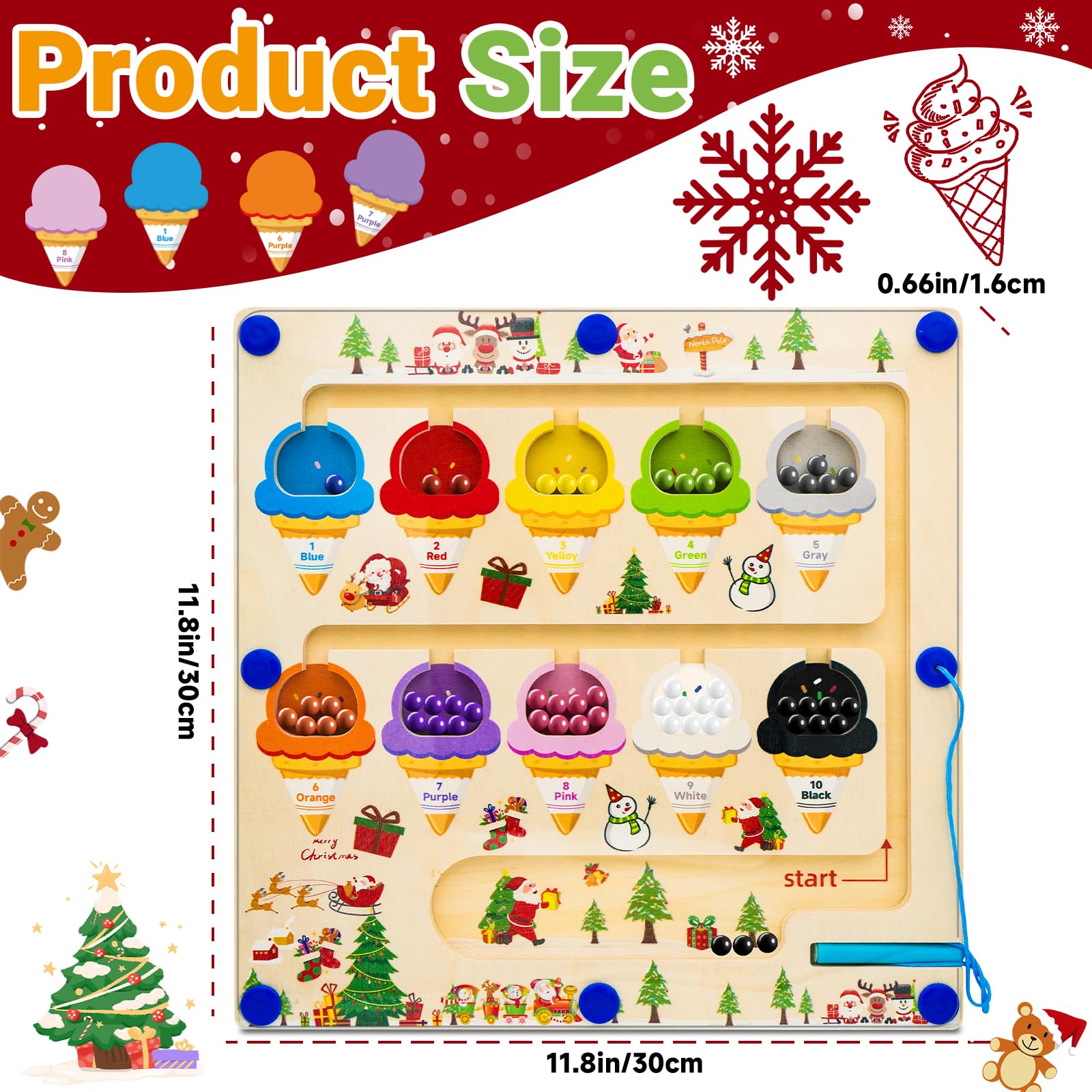 RunHero Montessori toys from 1 year labyrinth wooden magnetic game learning games motor skills toy sorting game children's toy gift for from 2 3 4 5 6 7 8 years children girl boy - Image 2