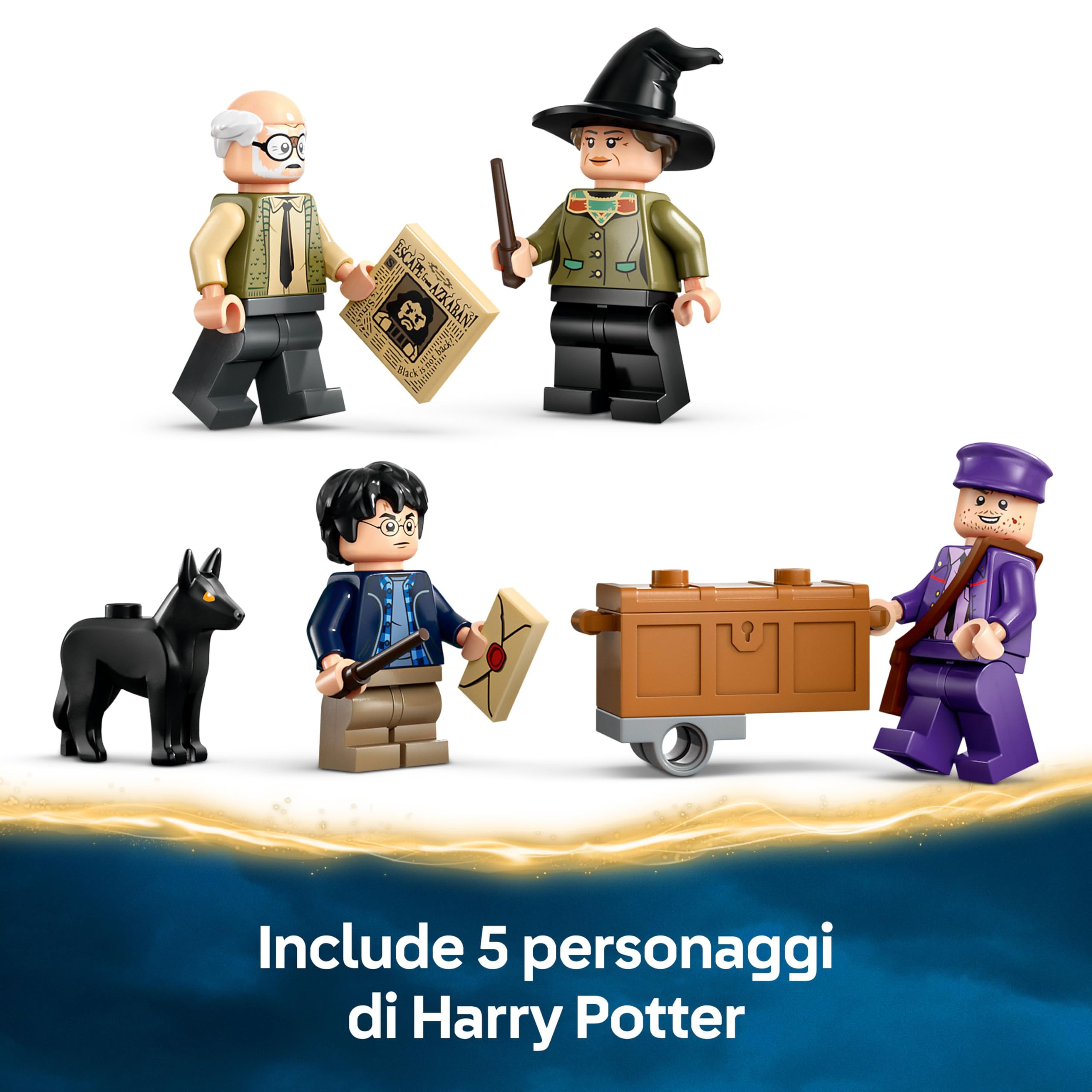 LEGO Harry Potter Avventura su Nottetempo - Autobus Giocattolo del Mondo Magico con 5 Minifigure da Collezione e Accessori come Bacchette Magiche - Regalo per Bambine e Bambini da 8 Anni - 76446