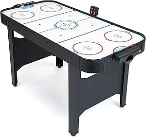 GoSports 48 Inch Air Hockey Arcade Table - Oak or Black - Includes 2 Pushers, 3 Pucks, AC Motor, and LED Scoreboard