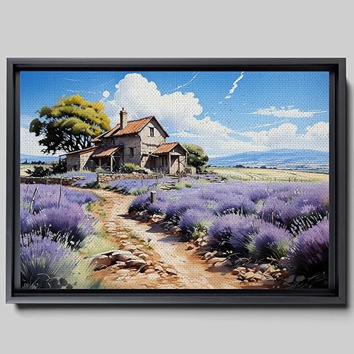 Fields of Lavender, Watercolor Provence Landscape and Lavender Field, Watercolor Prints of Serene Beauty, Canvas, Art Decor